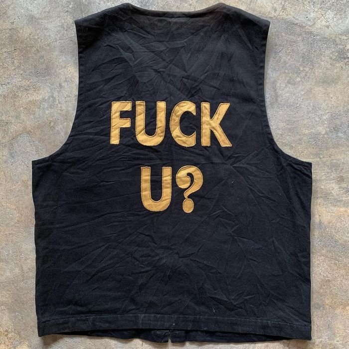 Vintage SS07 WEIRDO 'FUCK U?' CANVAS VEST | Grailed