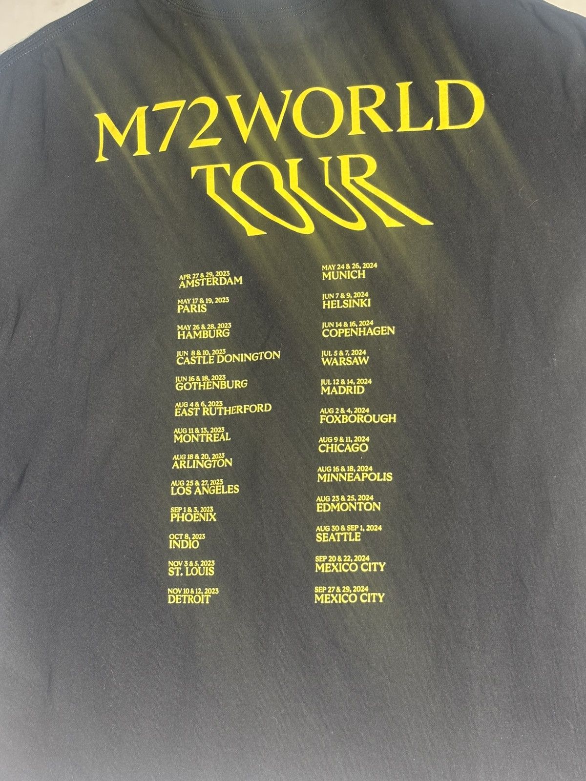 Metallica Metallica M72 World Tour Black TShirt 2024 Official Merch XL Size US XL / EU 56 / 4 - 11 Thumbnail