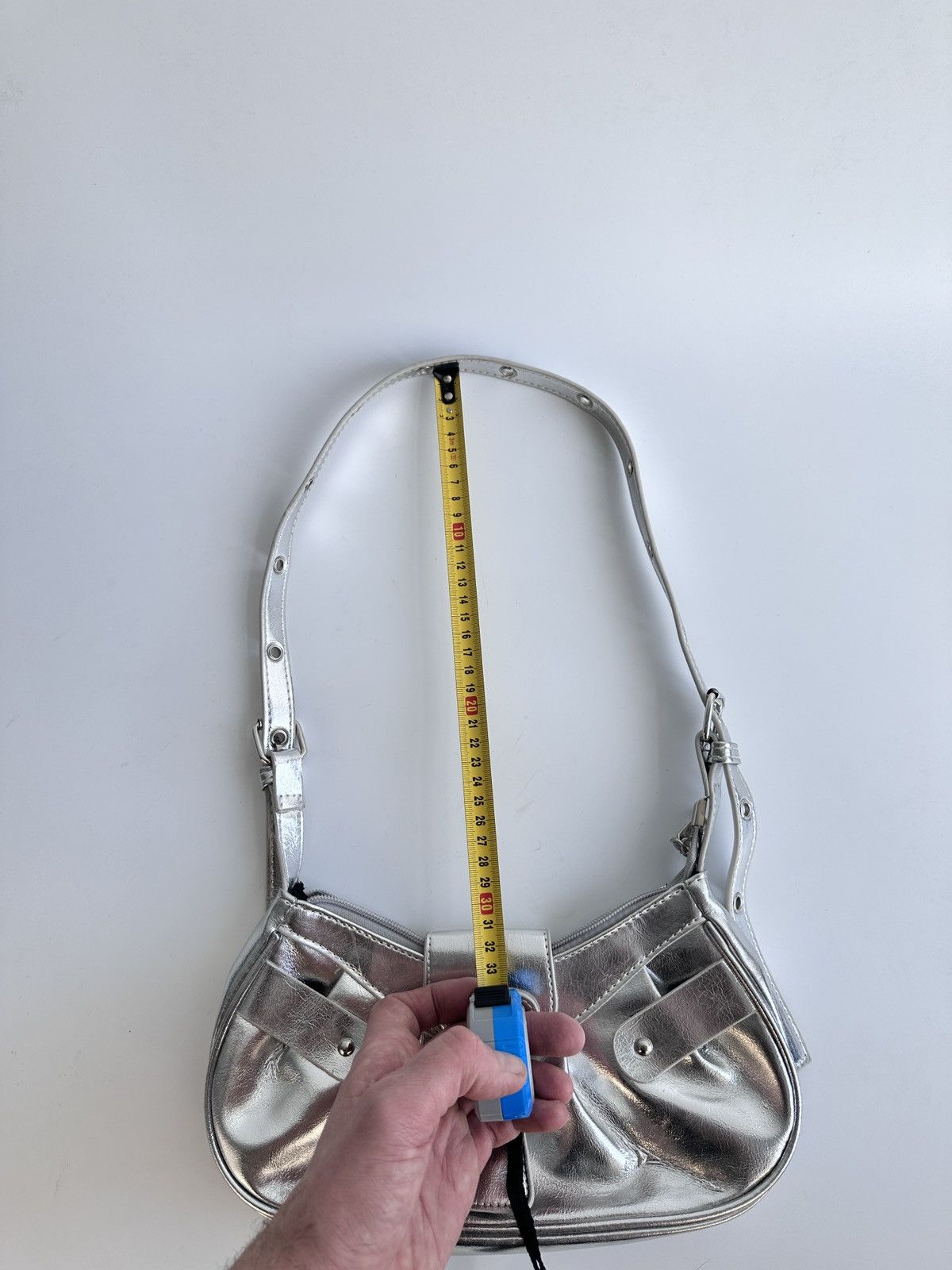 Other Trendy Shoulder Bag Cyber Grunge Aesthetic Chrome Hobo Purse Size ONE SIZE - 12 Thumbnail