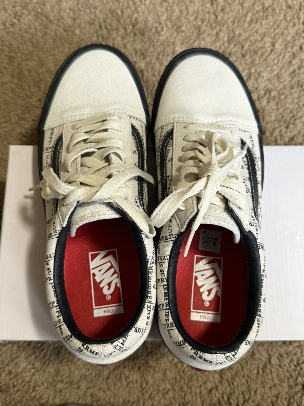 Supreme × Vans Supreme X Vans “Grid” White Gum bottom Size US 10 / EU 43 - 6 Thumbnail