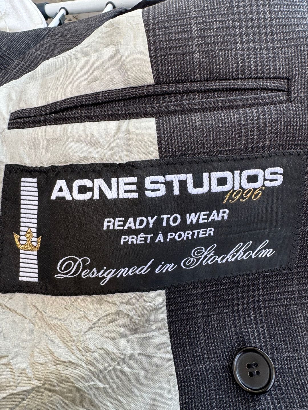 Acne Studios ACNE STUDIOS Fine-check Double-breasted Blazer Size US S / EU 44-46 / 1 - 3 Thumbnail