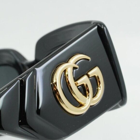Gucci Gucci GG0811S 001 Sunglasses Black Rectangle Frame, Grey Size ONE SIZE - 10 Thumbnail