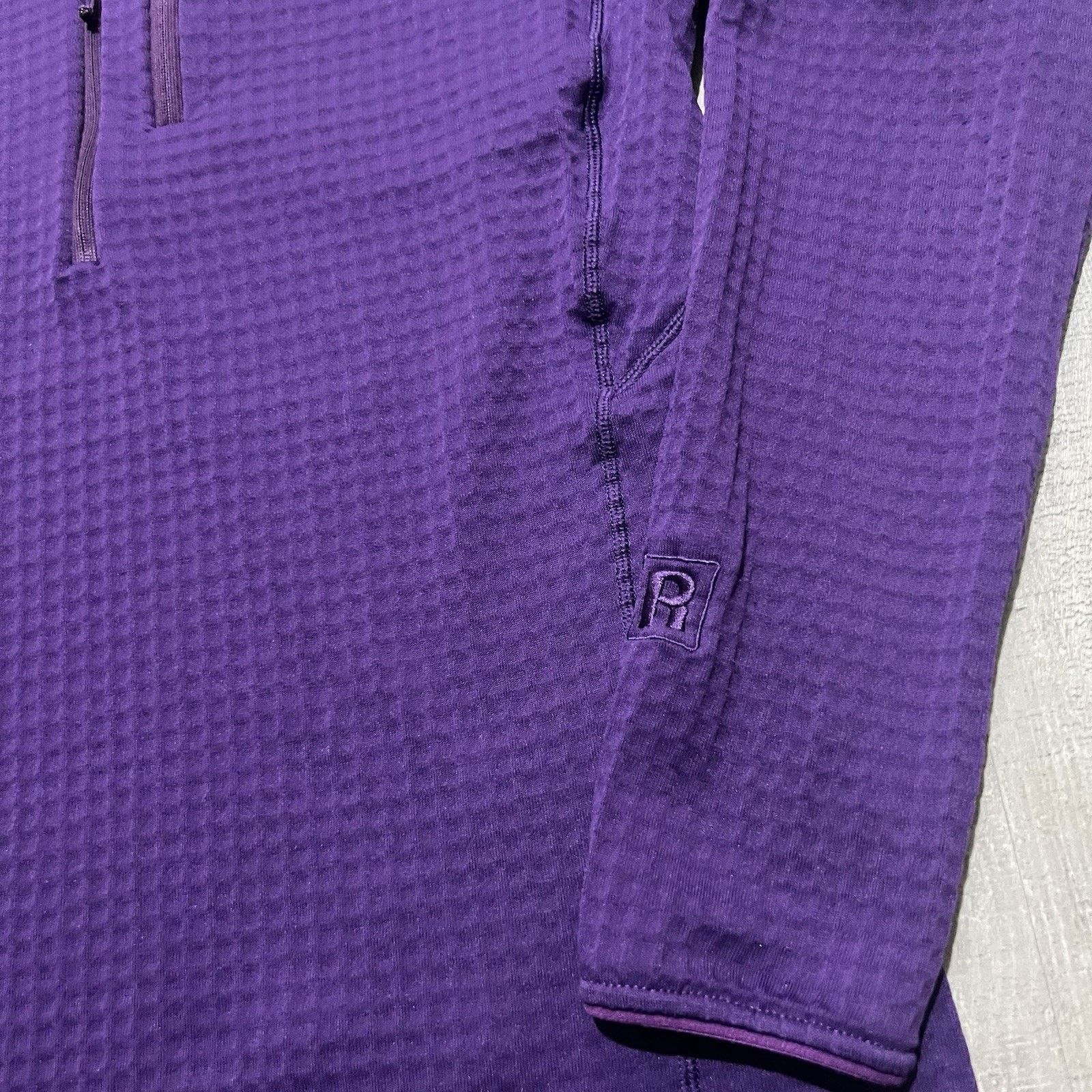 Patagonia Patagonia L Purple Waffle Grid Fleece 1/4 Zip Polartec Hike Size L / US 10 / IT 46 - 4 Thumbnail