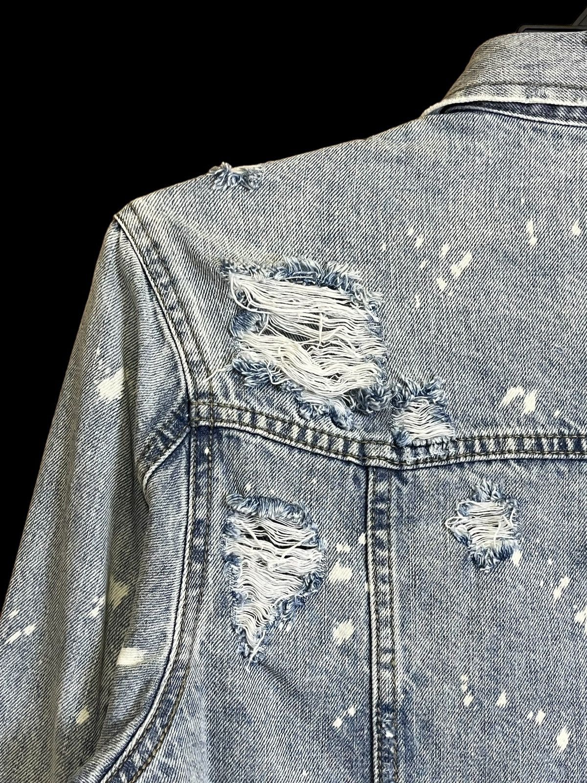 Japanese Brand SICK Y2K VENCE EXCHANGE SUPER DISTRESSED PUNK DENIM JACKET Size US M / EU 48-50 / 2 - 9 Thumbnail