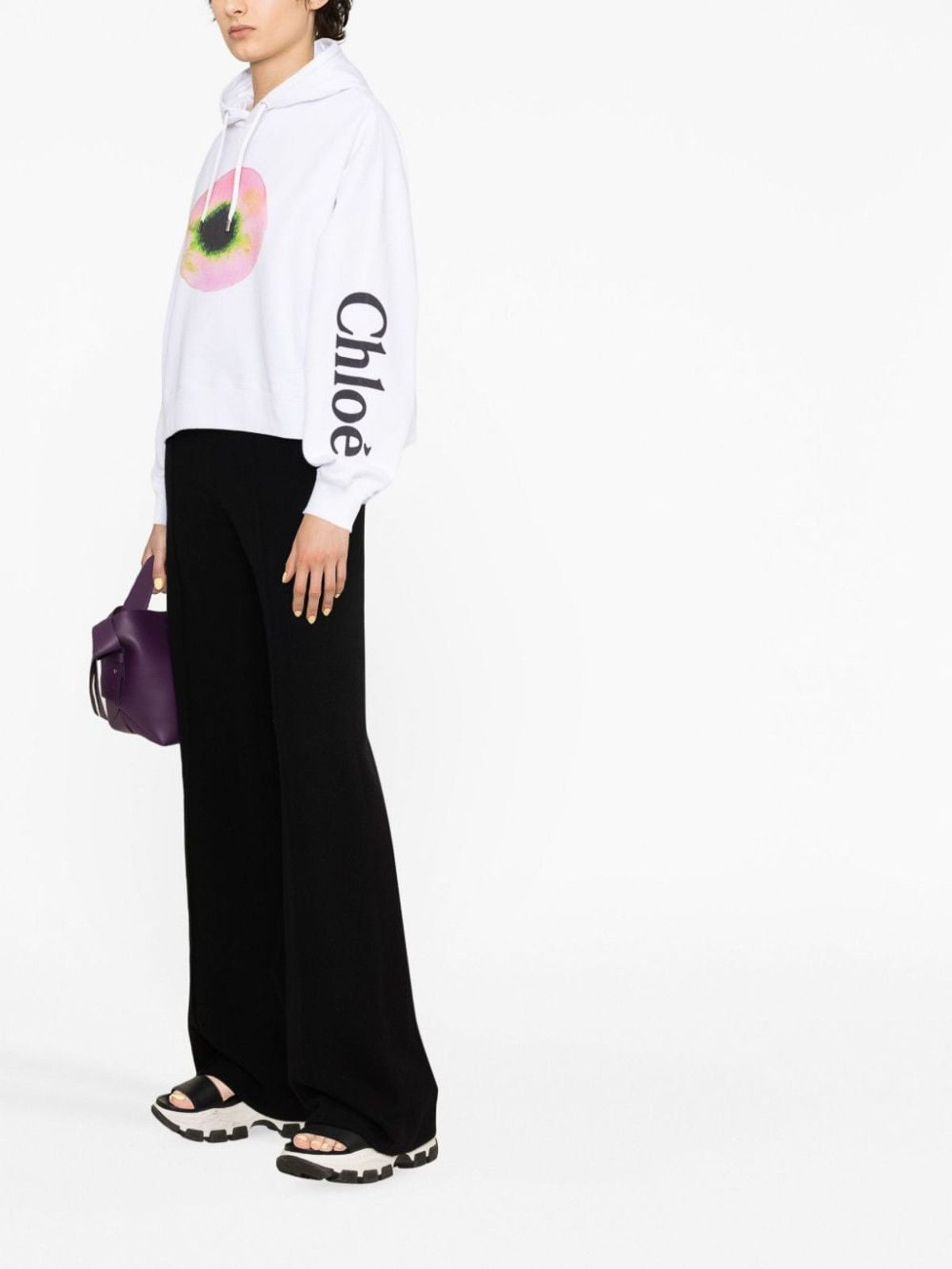 Chloe o1loc1c0425 CHC23 Hoodie in White & Pink Size S / US 4 / IT 40 - 3 Thumbnail