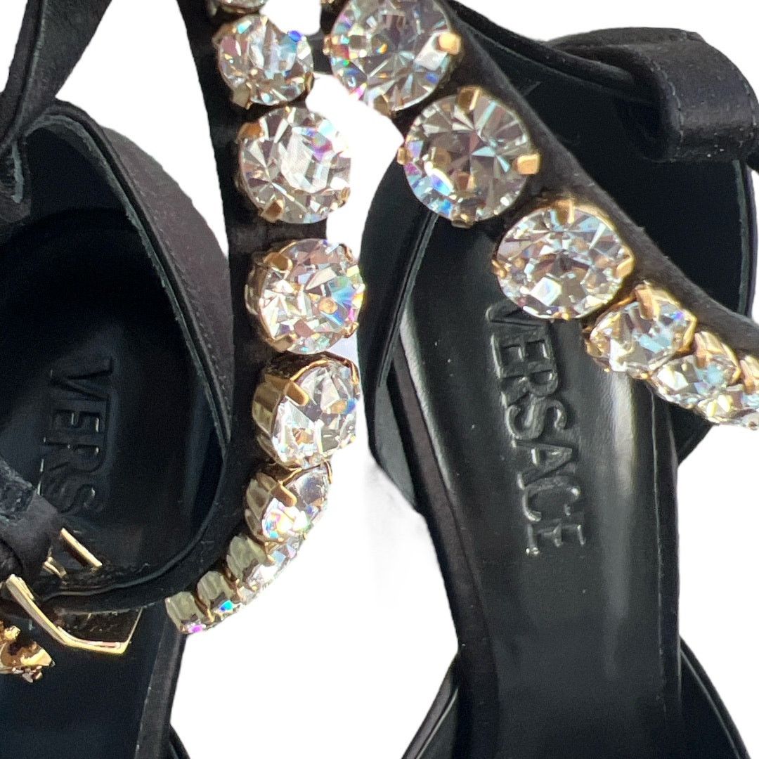Versace VERSACE Black Satin Embellishments Pump Shoes, IT39.5/US9 Size US 9.5 / IT 39.5 - 9 Thumbnail