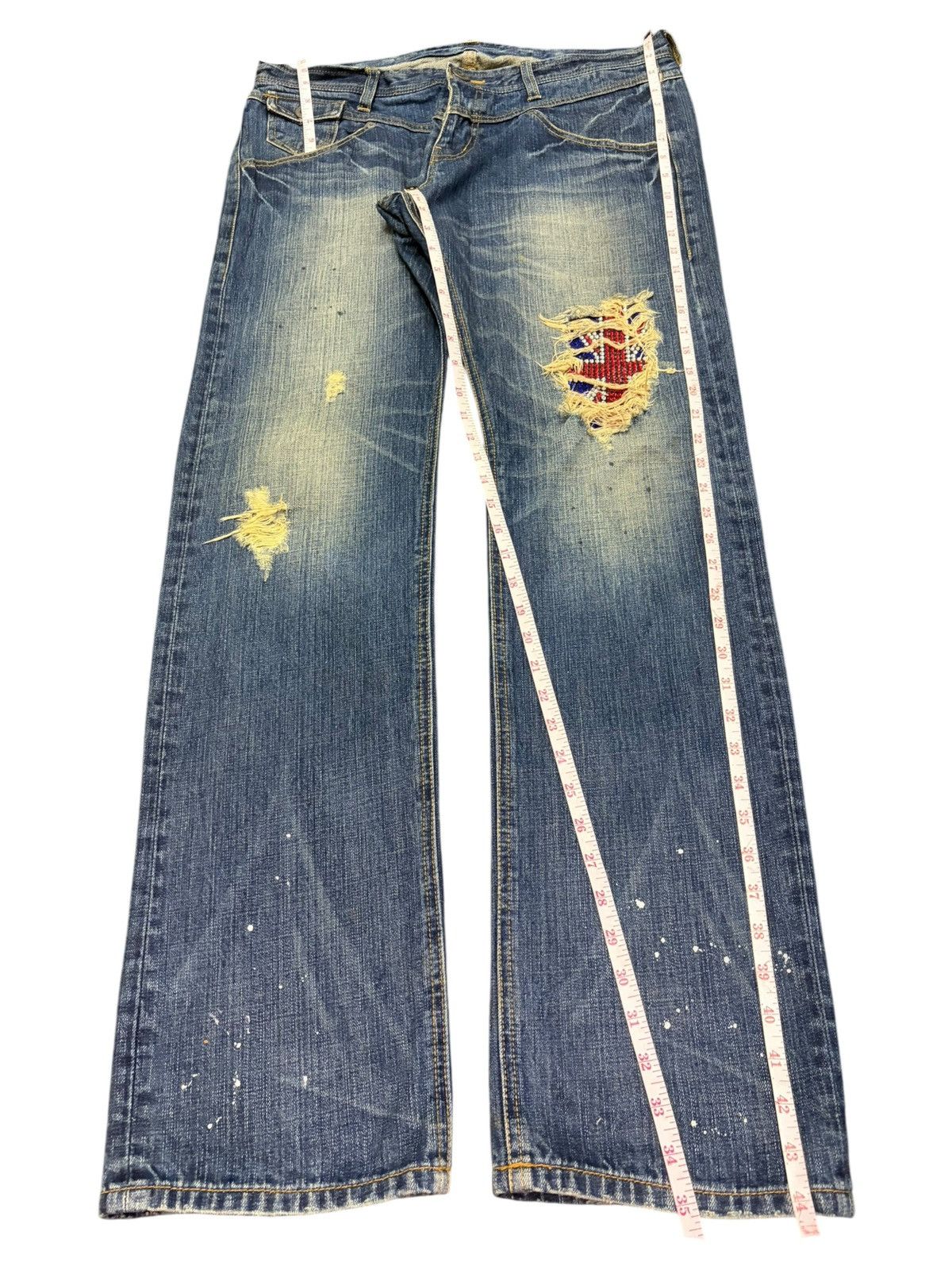 Ksubi Vintage Japanese Brand Rusty Wash Distress Loose Jeans Size US 35 - 7 Thumbnail