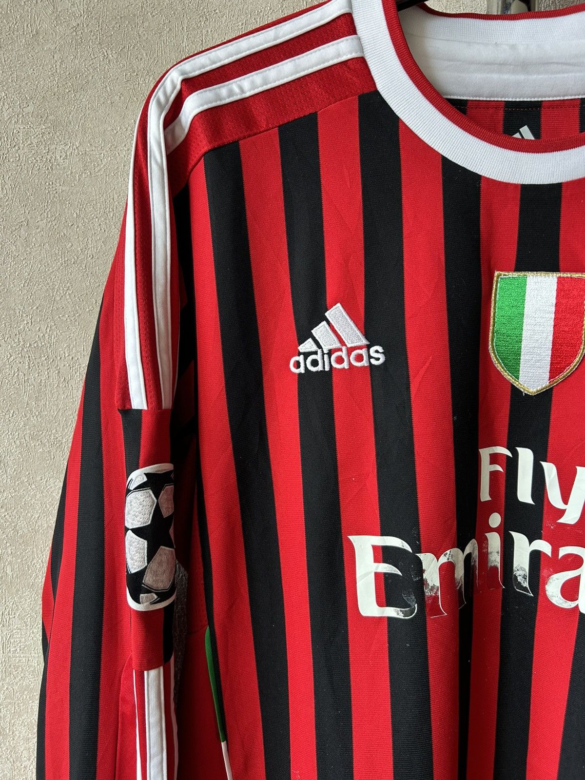 Adidas Adidas AC Milan 2011/12 Home Long Sleeve Soccer Jersey Size US M / EU 48-50 / 2 - 5 Thumbnail