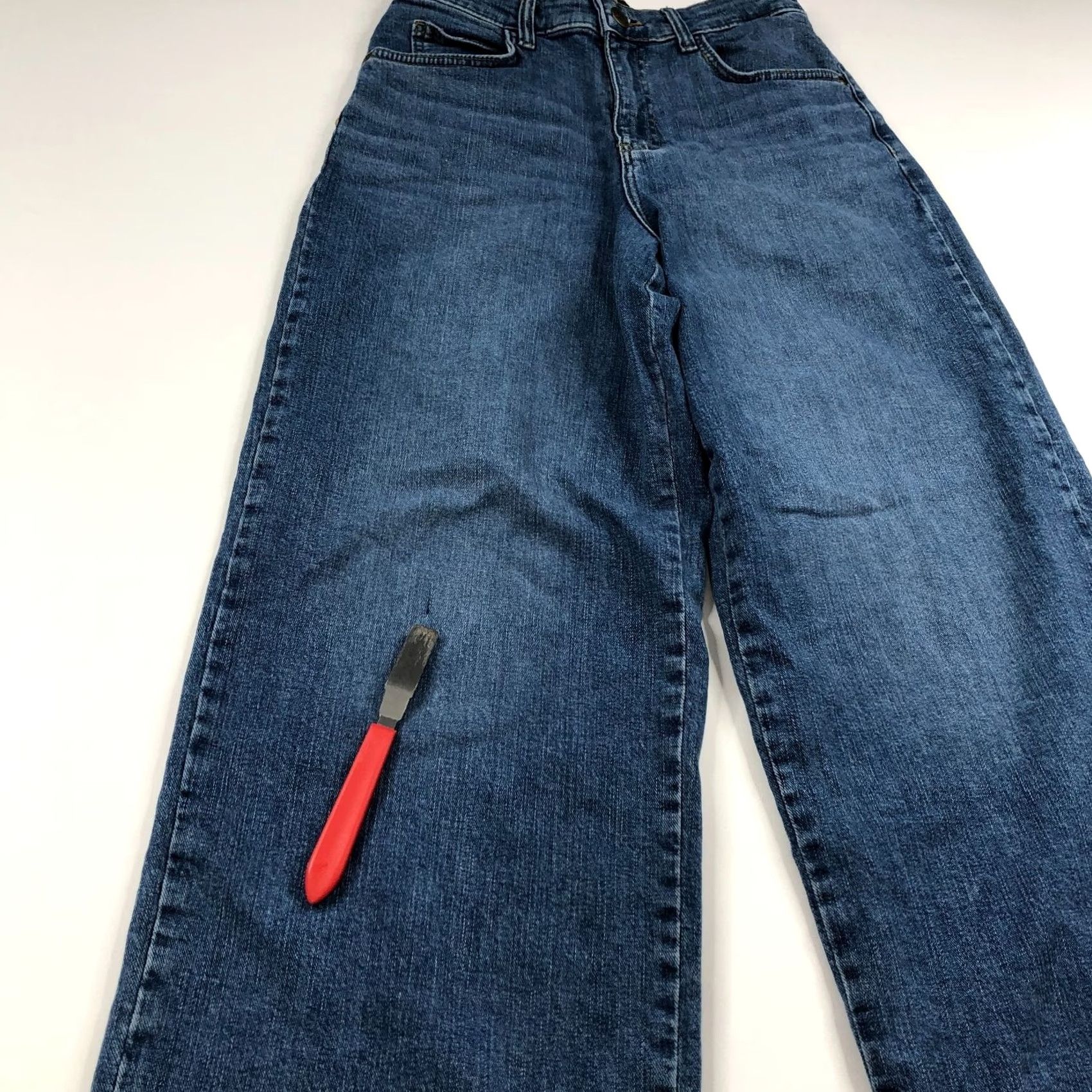 Lee Lee Denim Jeans 90s Wide-Leg 6 Short 26W 28L Blue Cotton Elastane Regular Mens Womens 5-Pocket Rise High Vintage No Size 28" / US 6 / IT 42 - 4 Thumbnail