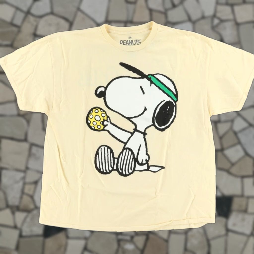 Peanuts Peanuts Snoopy Pickleball Screen Print Shirt Yellow Men's 2XL Size US XXL / EU 58 / 5 - 1 Thumbnail