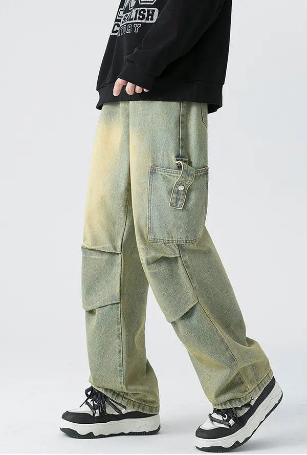 Japanese Brand Washed vintage distressed workwear straight-leg casual jeans Size US 32 / EU 48 - 2 Thumbnail