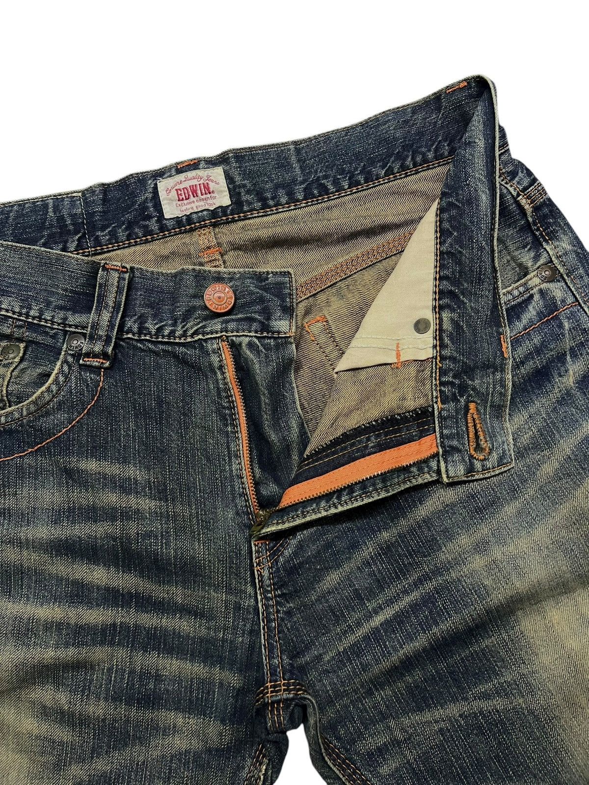 Edwin Loose Vintage Edwin 403XVS - Faded Mud Wash,Distressed Denim Size US 35 - 8 Thumbnail