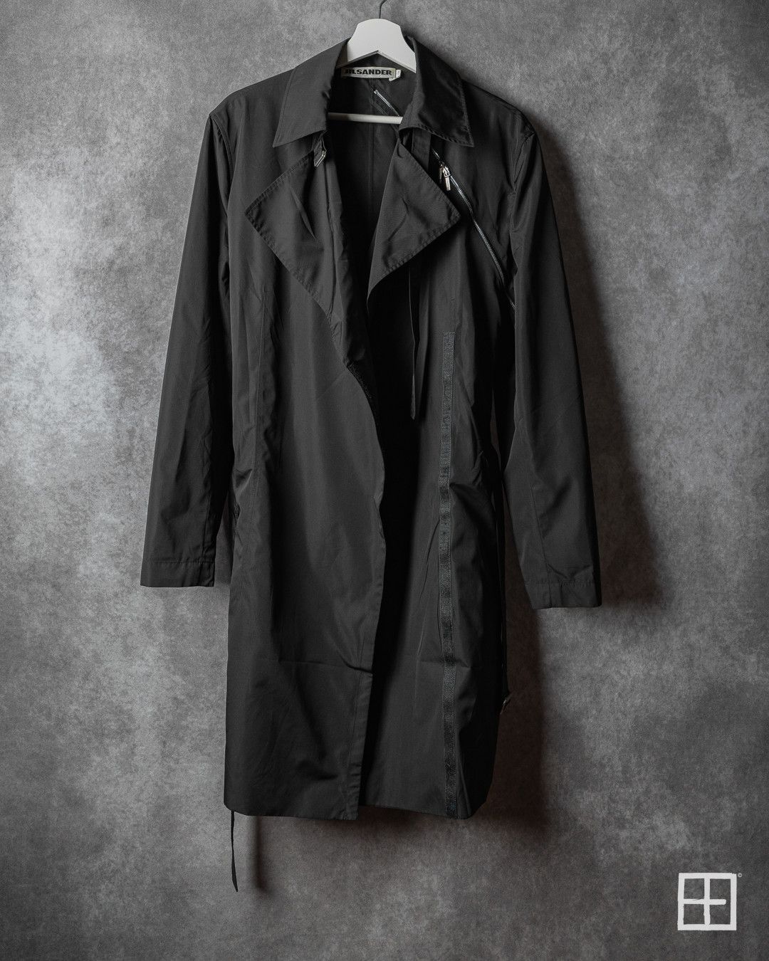 Jil Sander Jil Sander Archive Asymmetric Zipper Trench Coat Black Size US L / EU 52-54 / 3 - 2 Thumbnail