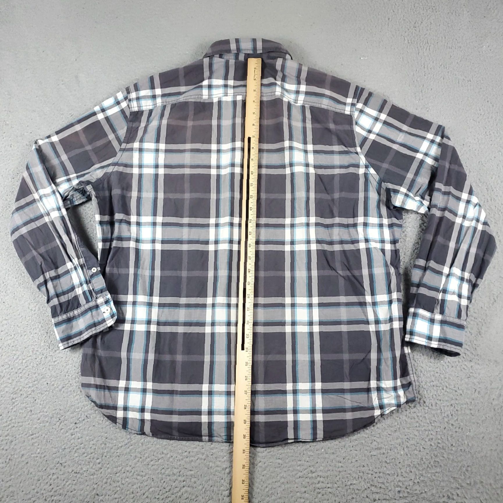 American Eagle Outfitters American Eagle Men's 2XL Gray Plaid Button-Up Long Sleeve Shirt Casual Size US XXL / EU 58 / 5 - 4 Thumbnail
