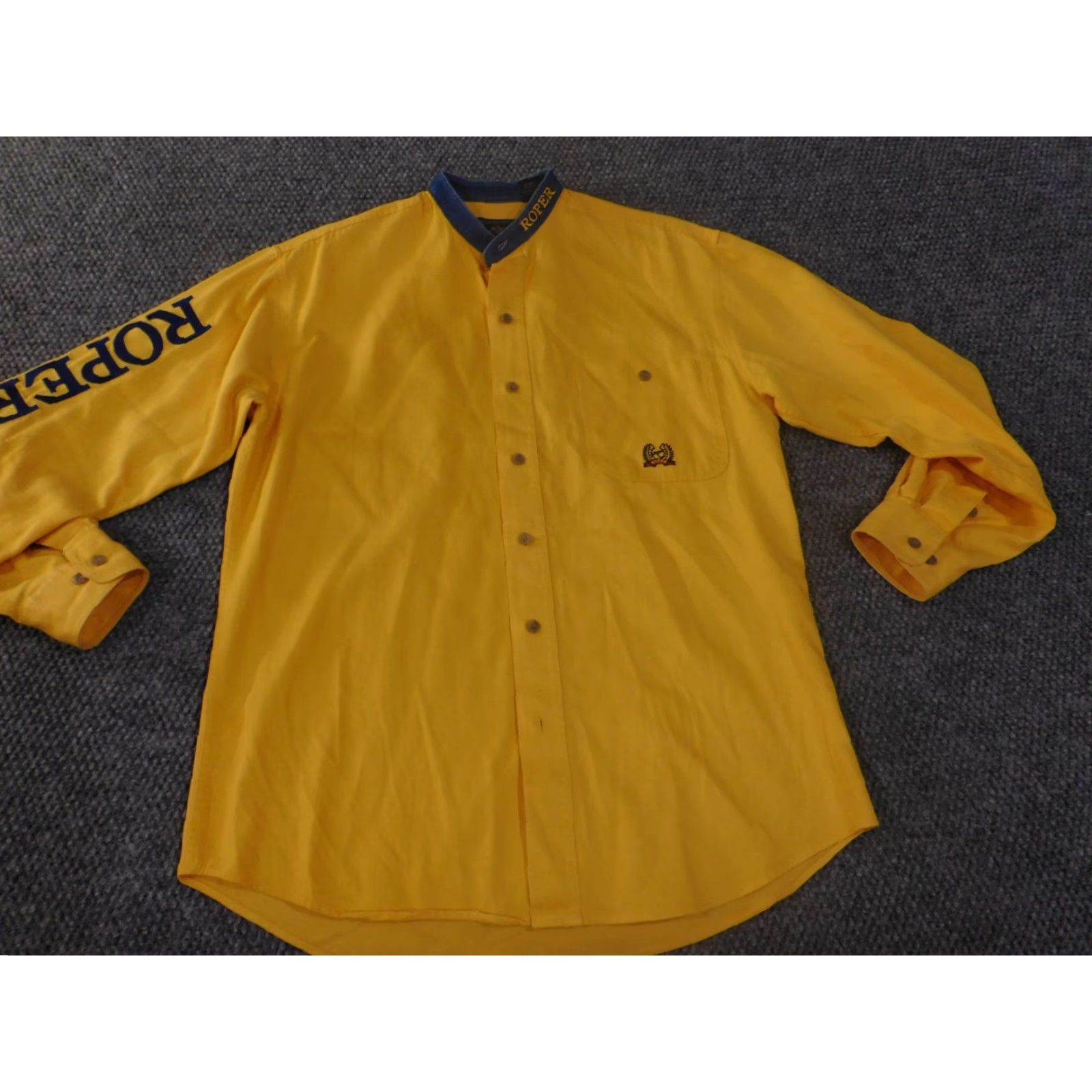 Roper Roper Shirt Mens S Small Yellow Embroidered Western Button Up Cowboy Rodeo Shirt Size US S / EU 44-46 / 1 - 3 Thumbnail