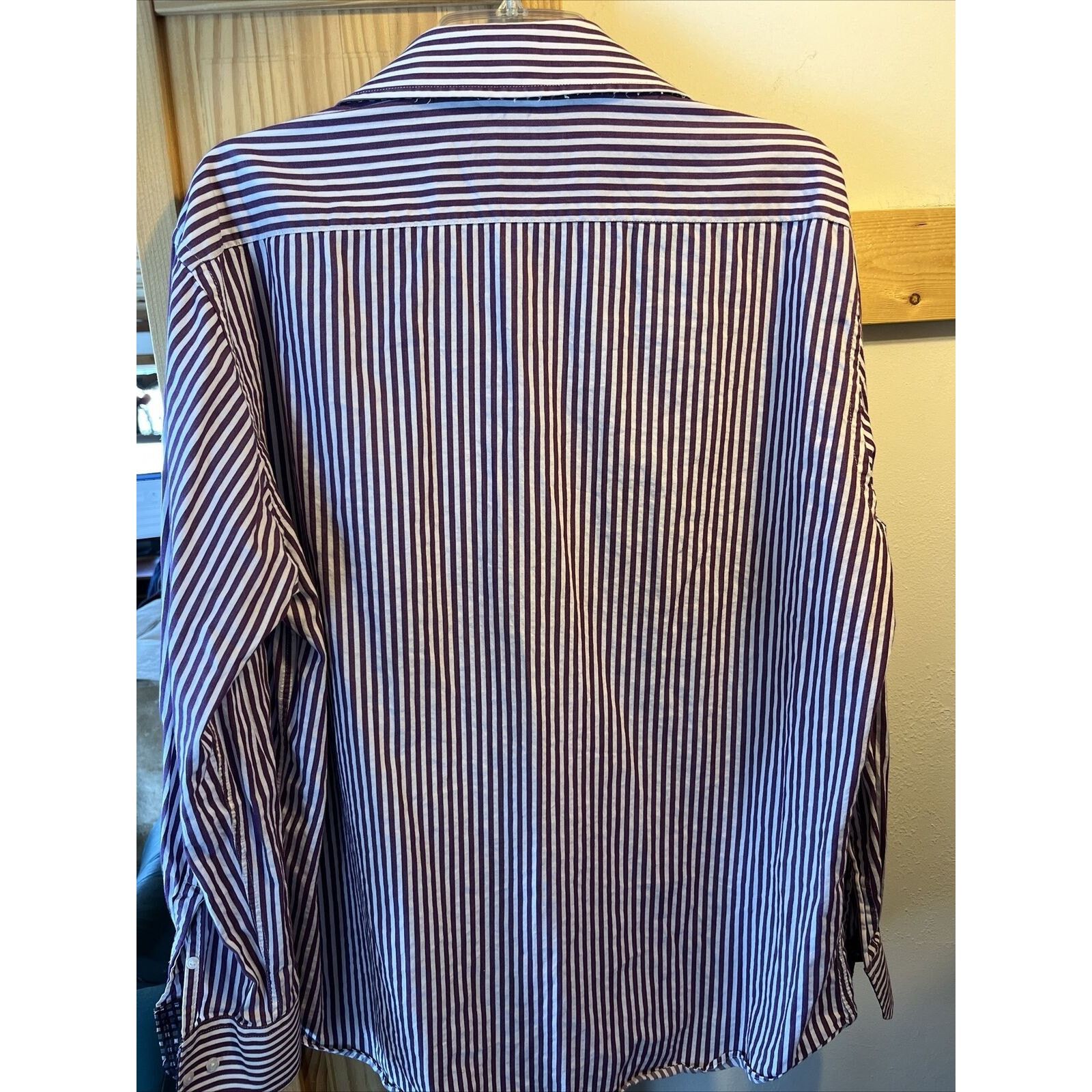 Other Christian Aujard Paris Men's XL Purple Striped Cotton Shirt Size US XL / EU 56 / 4 - 7 Thumbnail