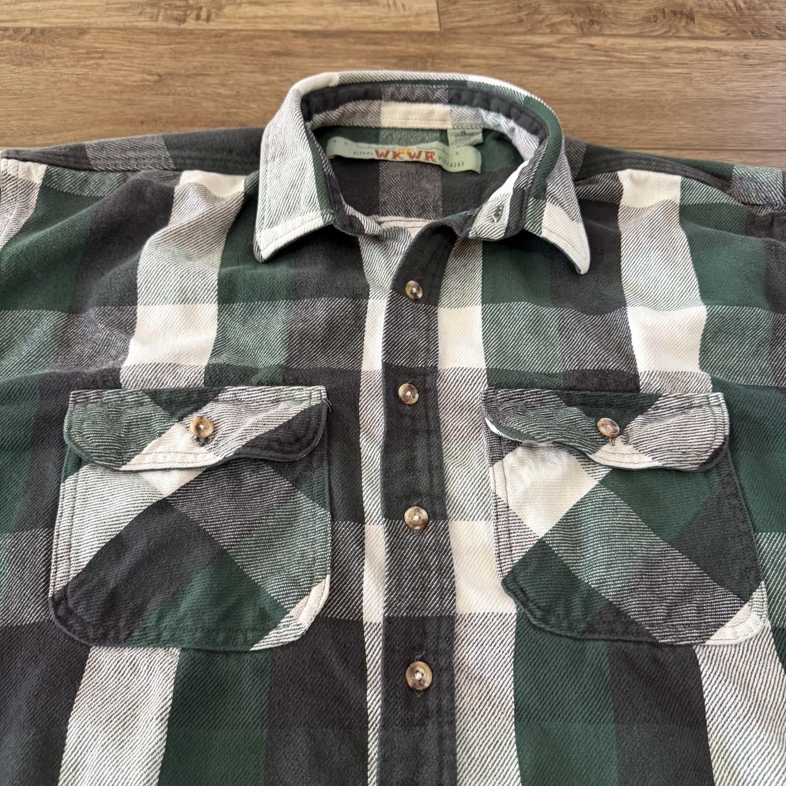 Anchor Blue Vintage 90s Anchor Blue Green Plaid Flannel Shirt Workwear Size US XL / EU 56 / 4 - 2 Thumbnail