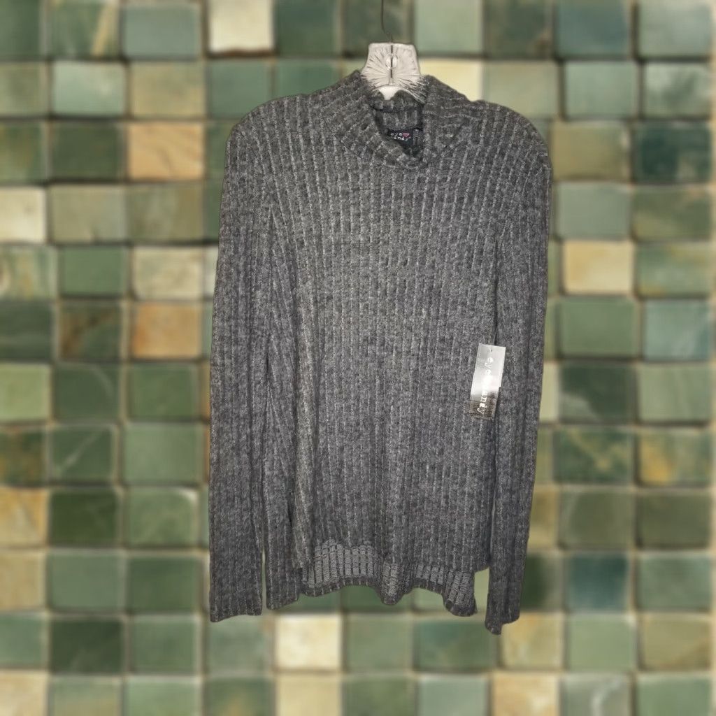 Vintage NEW Eye Candy Gray Long Sleeve Turtleneck Womens Medium Pullover Size M Size M / US 6-8 / IT 42-44 - 1 Thumbnail