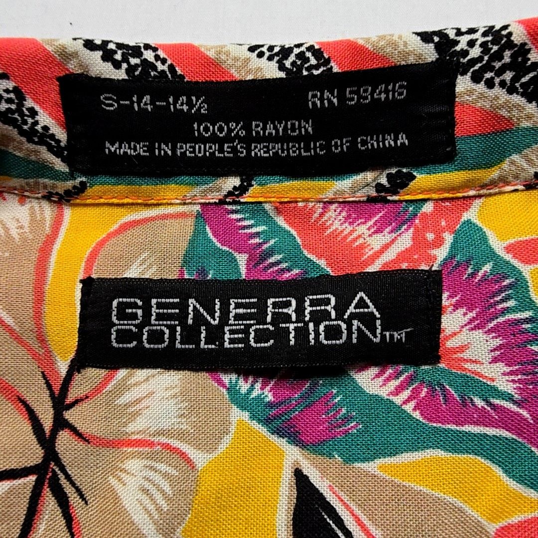 Generra Vintage Hawaiian Shirt Floral Red Rayon L Button Up Size US L / EU 52-54 / 3 - 6 Thumbnail