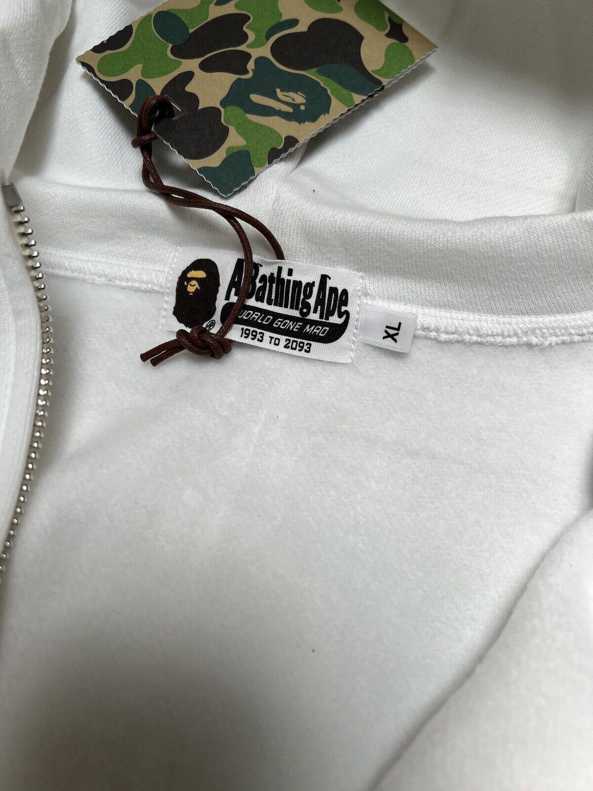 Bape A Bathing Ape BAPE FLAME Fire Logo Zip up hoodie Sz XL White Size US XL / EU 56 / 4 - 5 Thumbnail