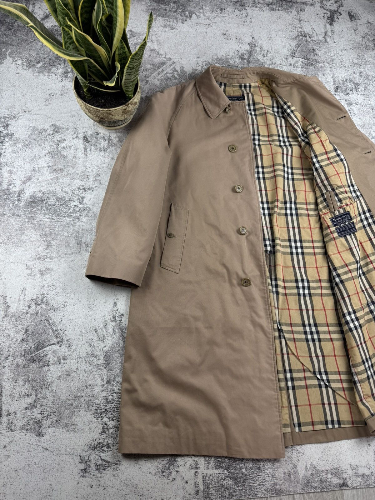 Burberry Burberrys 52 Large Nova Check 90S Trench Coat Jacket Blazer Size US L / EU 52-54 / 3 - 2 Thumbnail