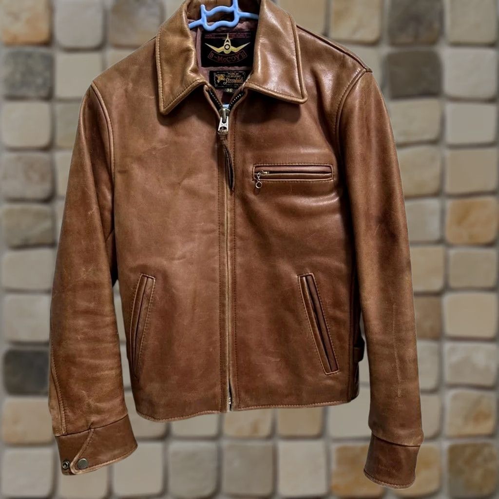 Vintage B-McCOY'S Jacket Leather Size 36 Brown Single Riders Mens 36 Regular TALON Zipper Vintage (if applicable) Size US XXS / EU 40 - 1 Thumbnail
