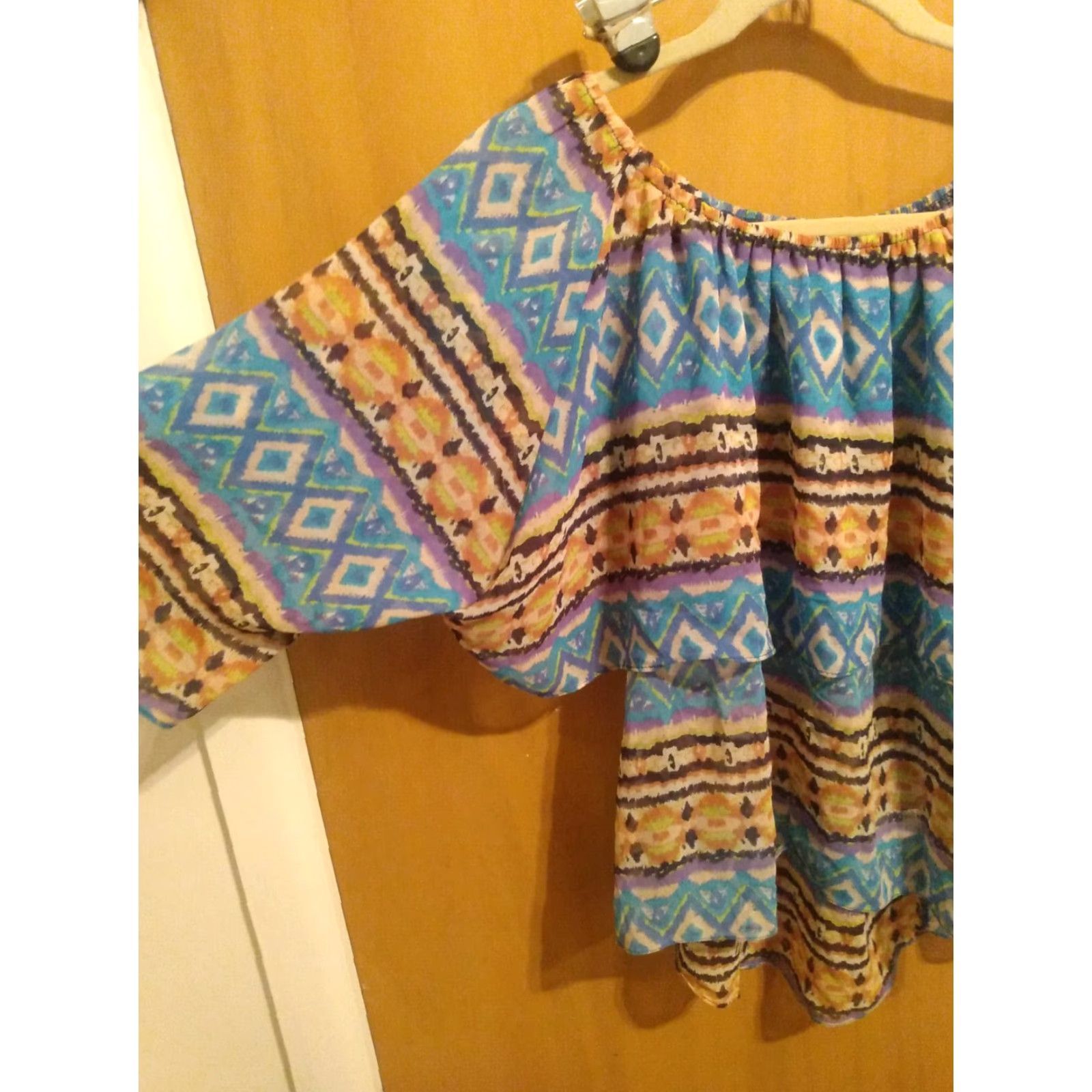 South2 West8 Piace' Blouse Southwest Design Lightweight Multicolor asymmetrical hemline M Women Womens Medium Shirt Size M / US 6-8 / IT 42-44 - 2 Thumbnail