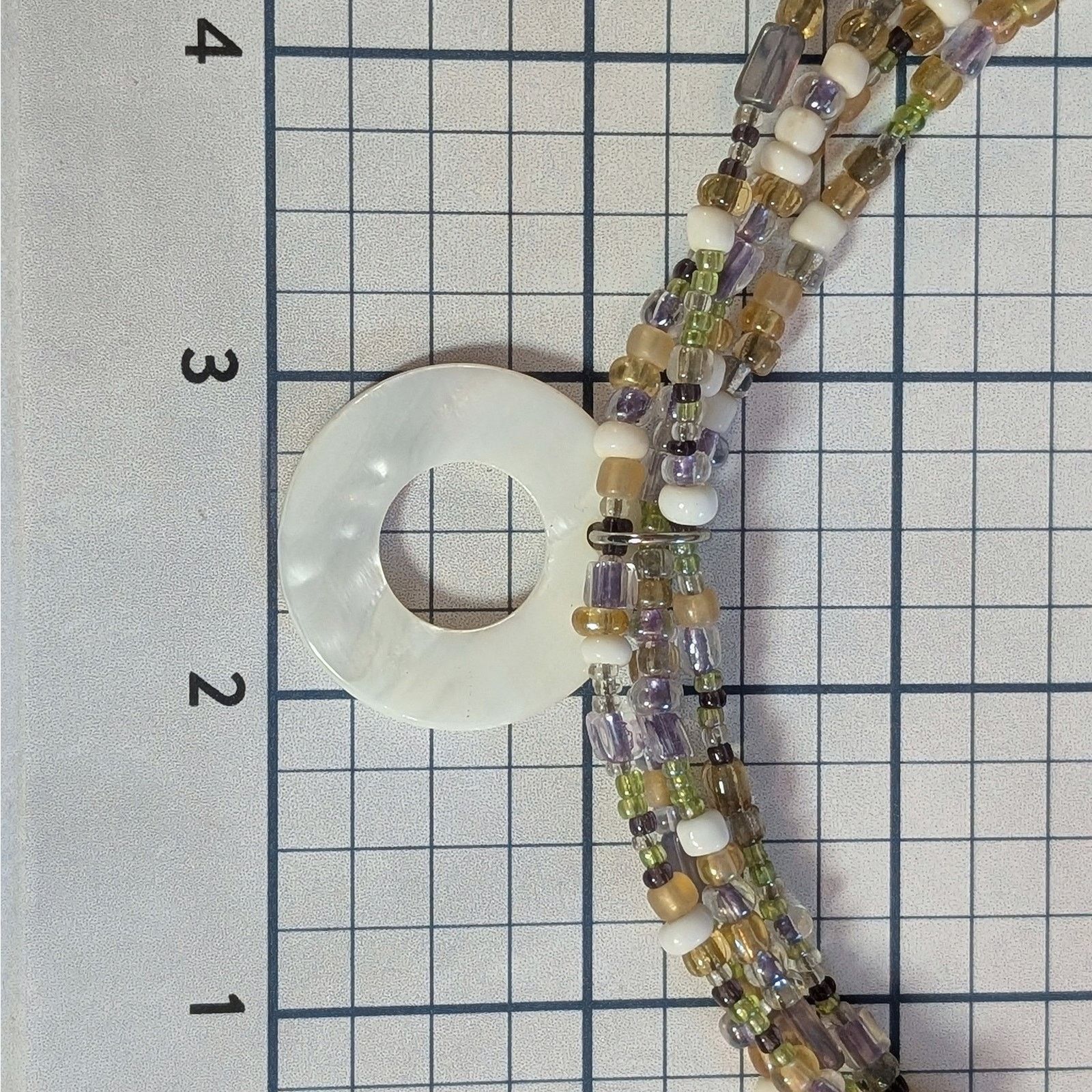 Vintage VTG 1980s 20" Layered Beaded MOP Disc Pendant Necklace Set Size ONE SIZE - 12 Thumbnail