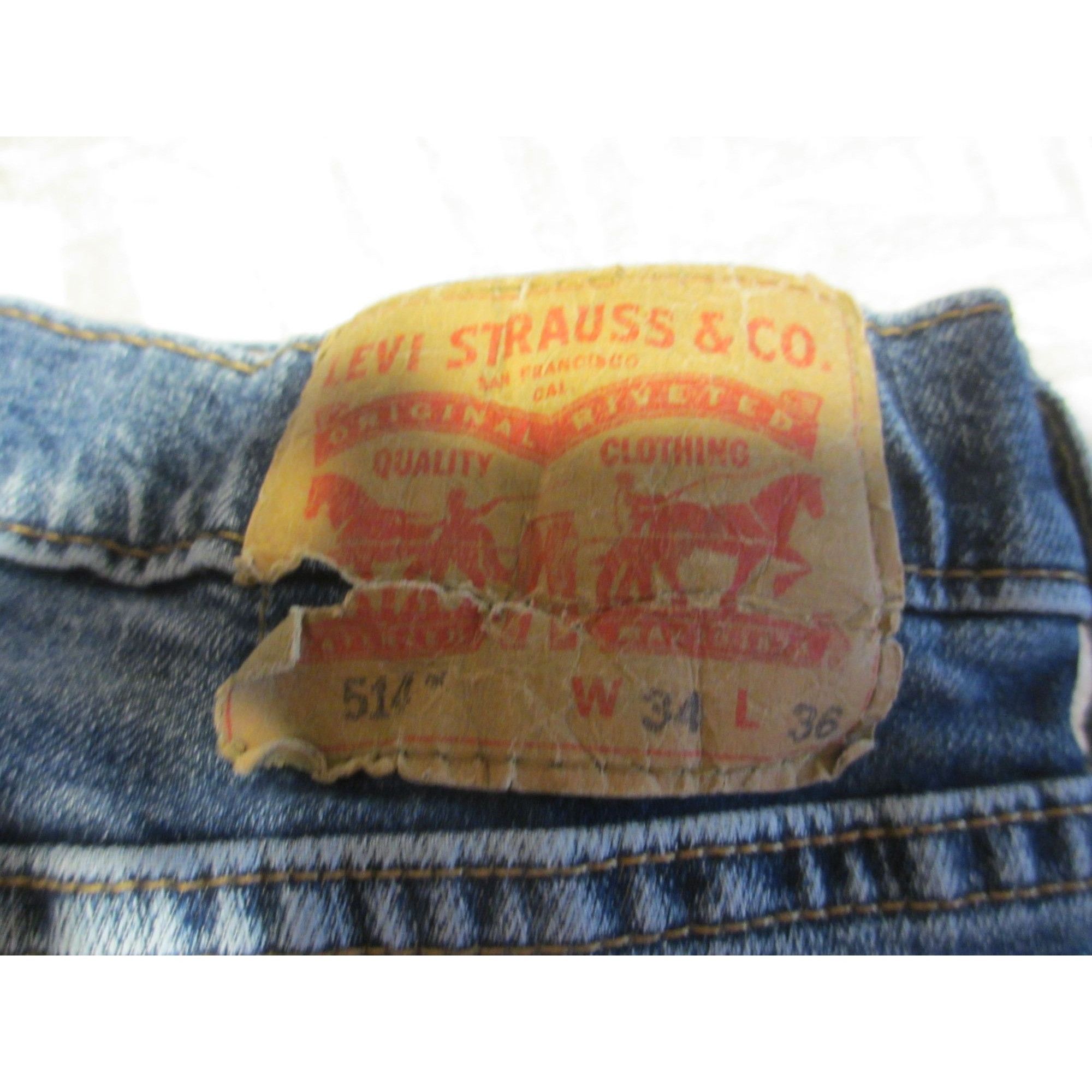 Levi's Levis 514 Distressed Blue Denim Jeans With Frayed Hems 34/3 Size US 34 / EU 50 - 8 Thumbnail