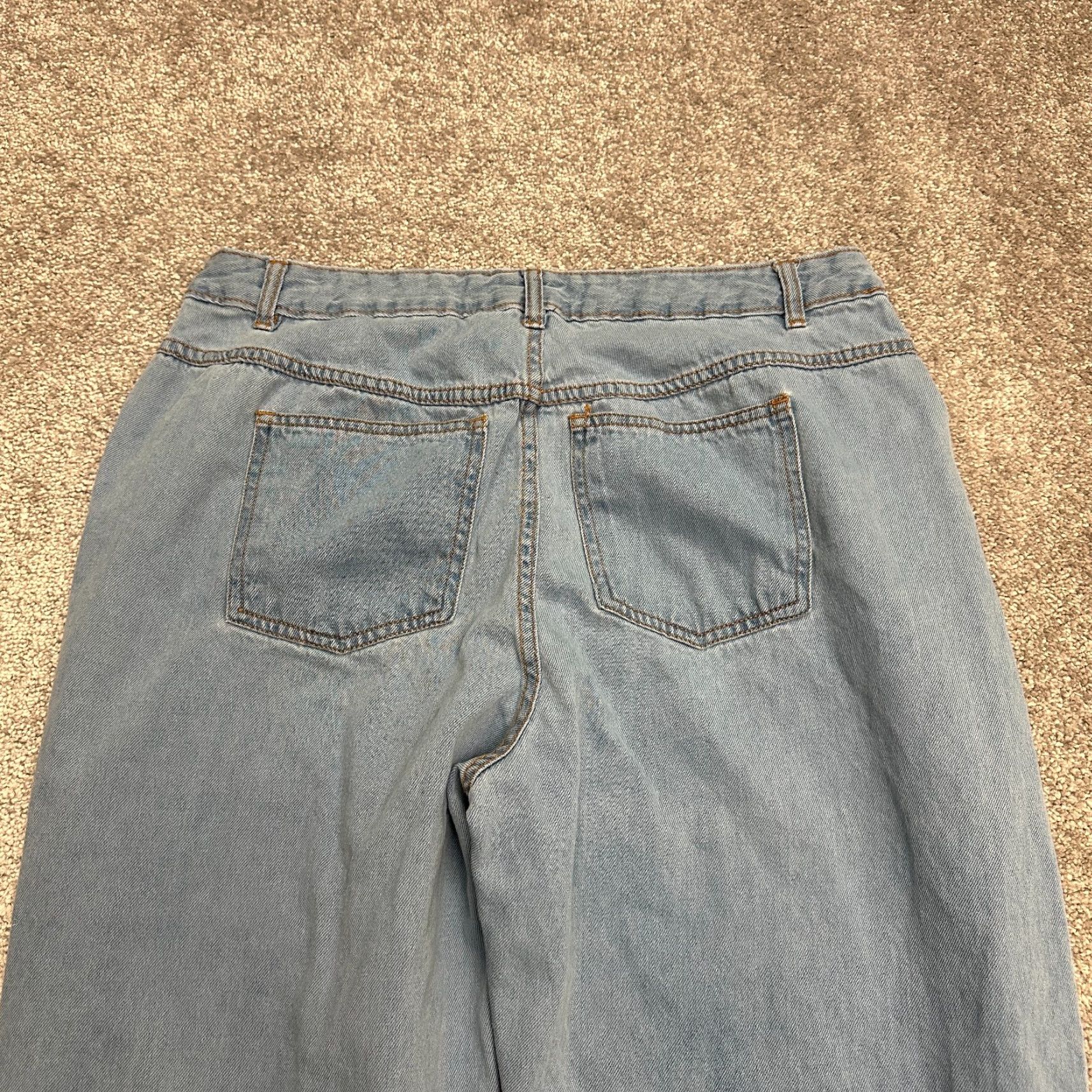 Vintage Woman Within Jeans 14W Blue Straight Leg 34x28.5 Womens Plus Casual Denim Shirt? Size 36" / US 14 / IT 50 - 4 Thumbnail
