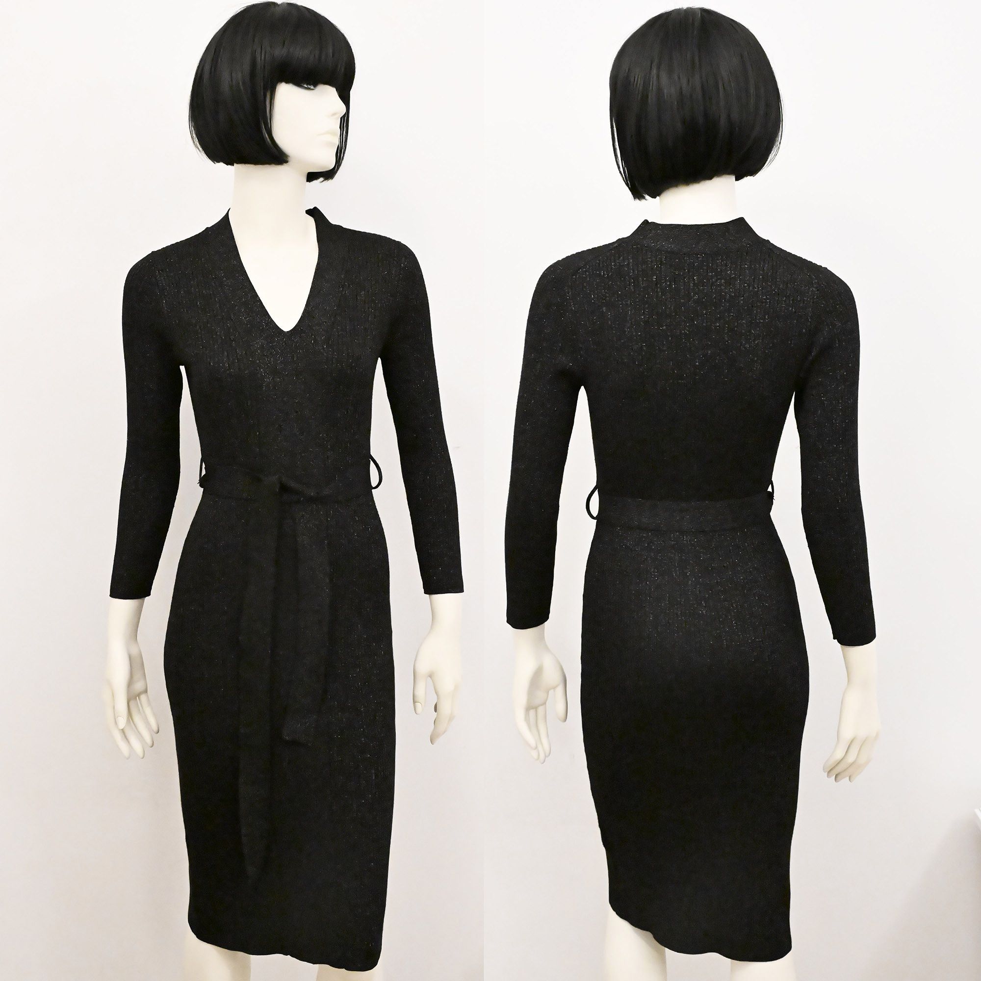 DKNY DKNY ribbed knit bodycon knitted midi dress black Size S / US 4 / IT 40 - 2 Thumbnail