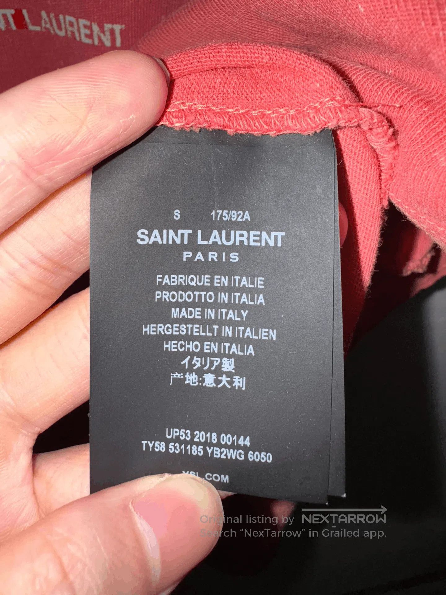 Saint Laurent Pink Logo T-Shirt.