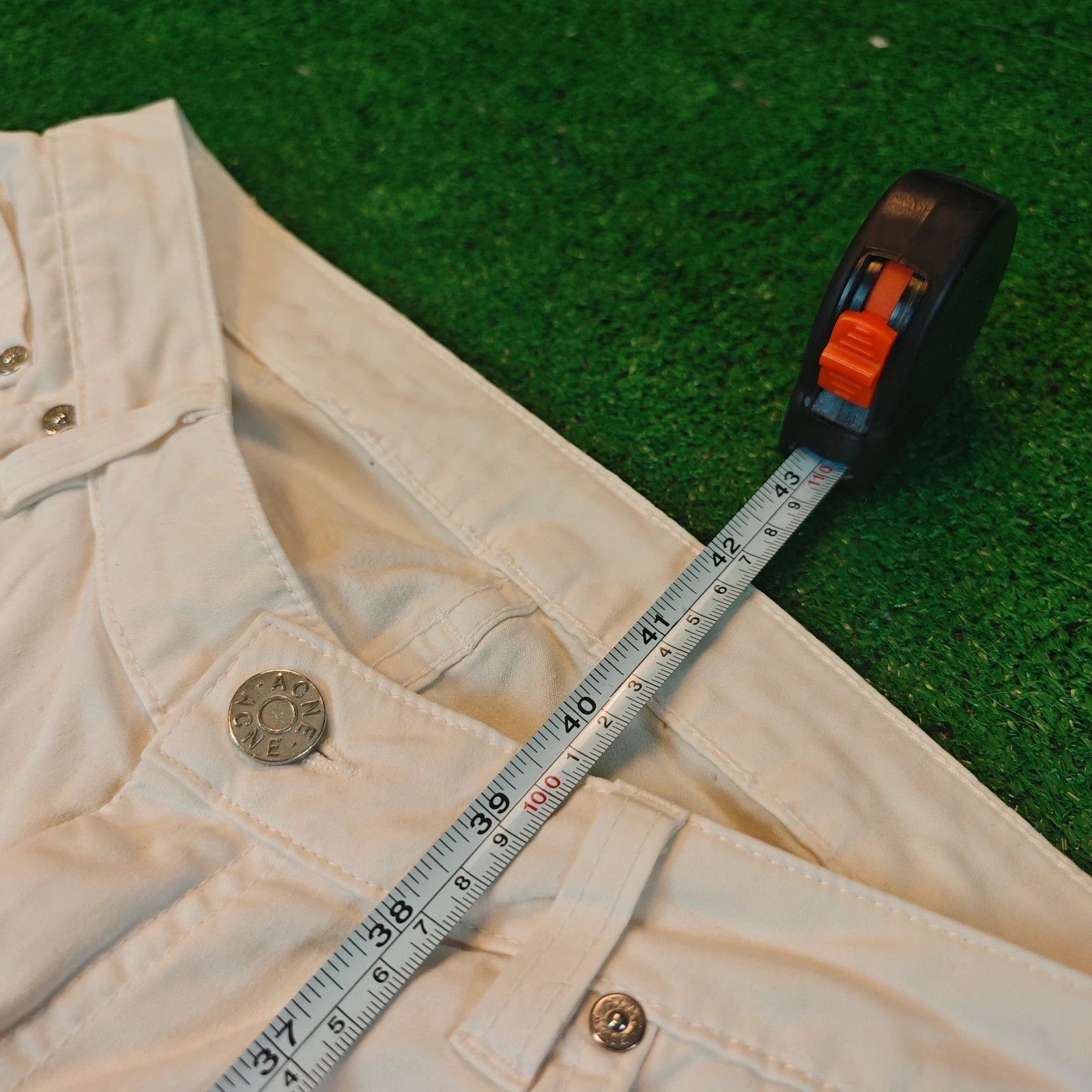 Acne Studios Acne Jeans Womens 31x32 White Flex & Satin straight trousers Size 31" - 14 Thumbnail