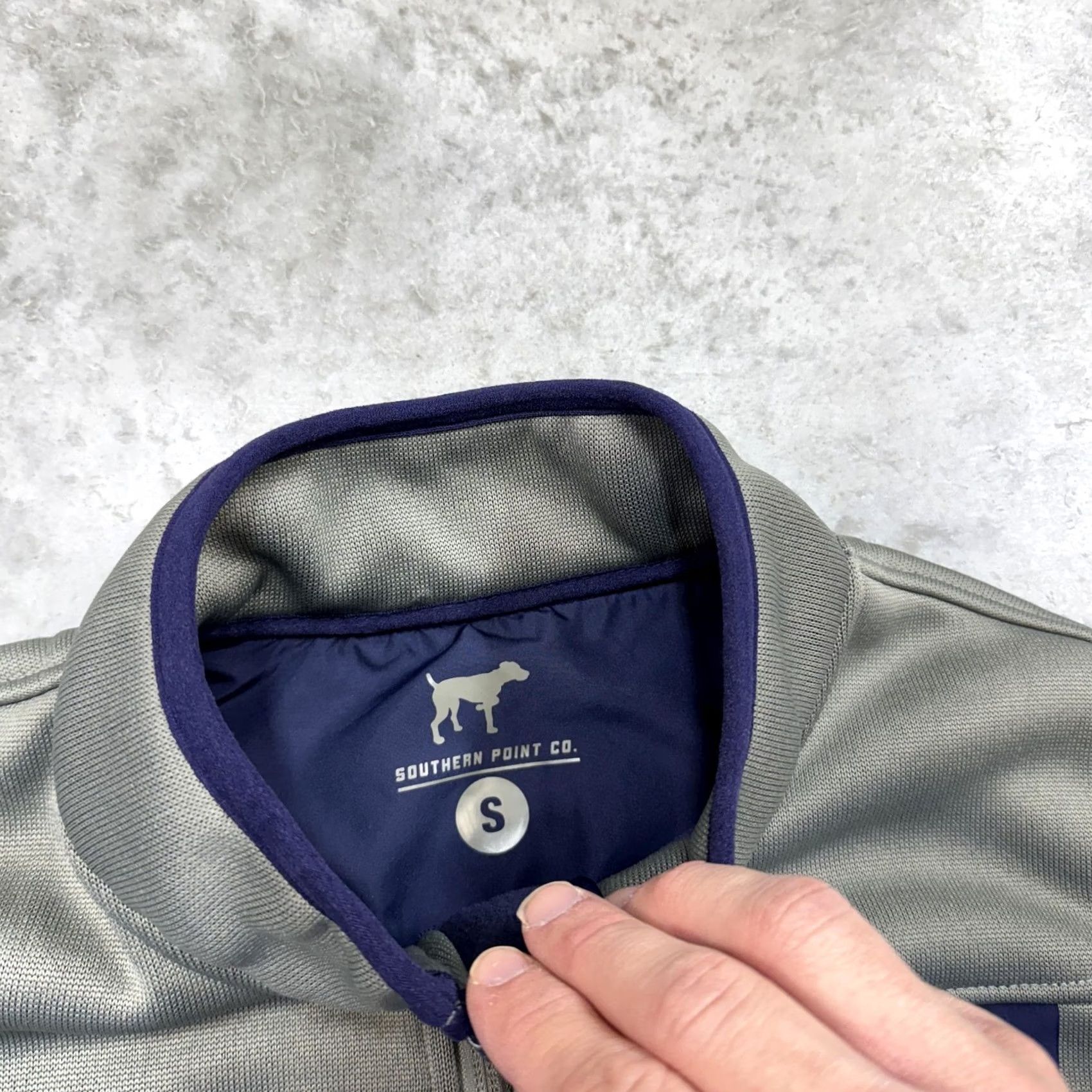 CO Southern Point Co Vest Mens Small Gray Navy Full Zip Pockets Lined Soft Shell Windbreaker Casual Size US S / EU 44-46 / 1 - 7 Thumbnail
