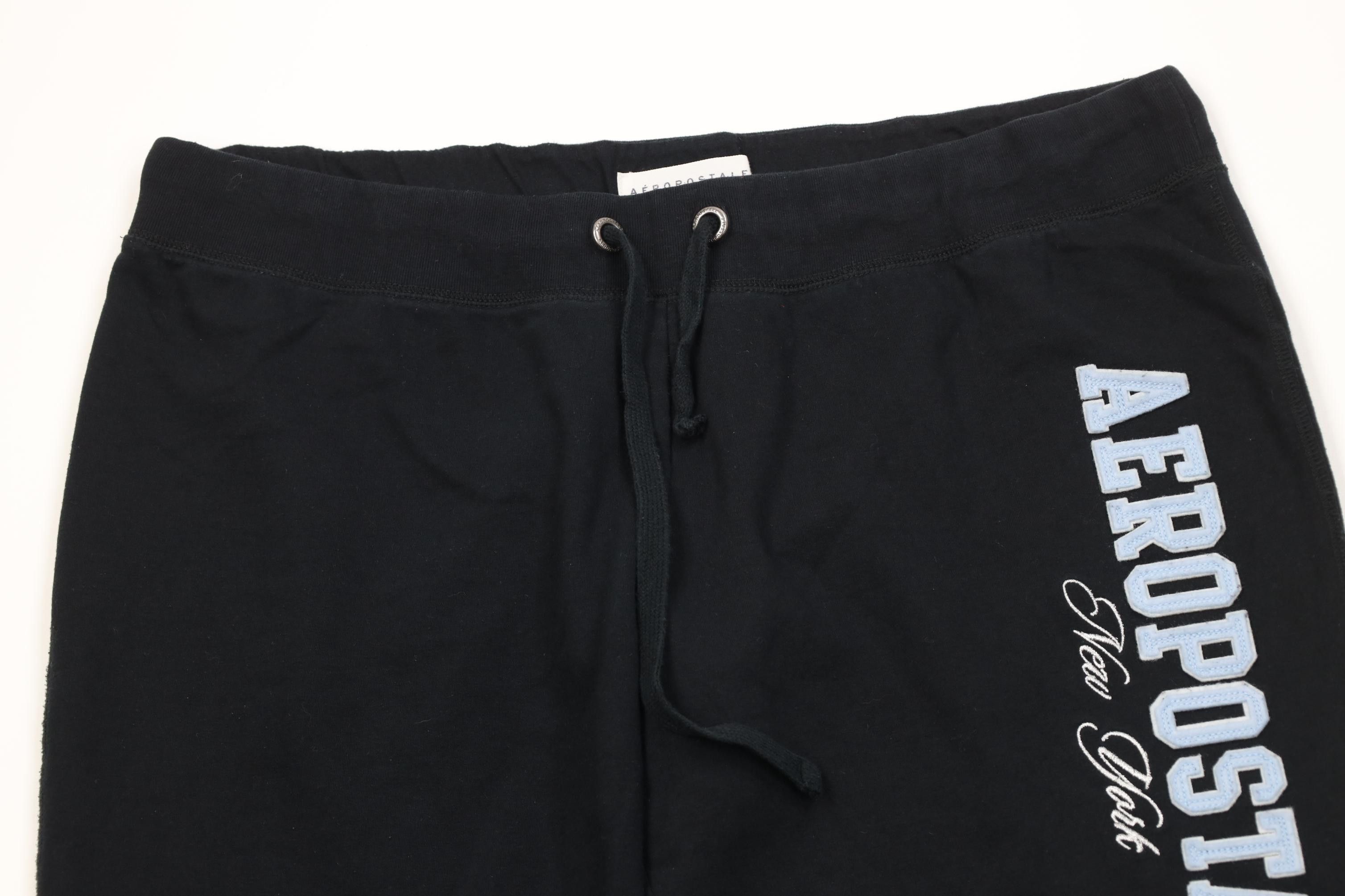 Aeropostale Vintage Y2K Aeropostale Babydoll Wide Leg Sweatpants Black Size 36" / US 14 / IT 50 - 2 Thumbnail