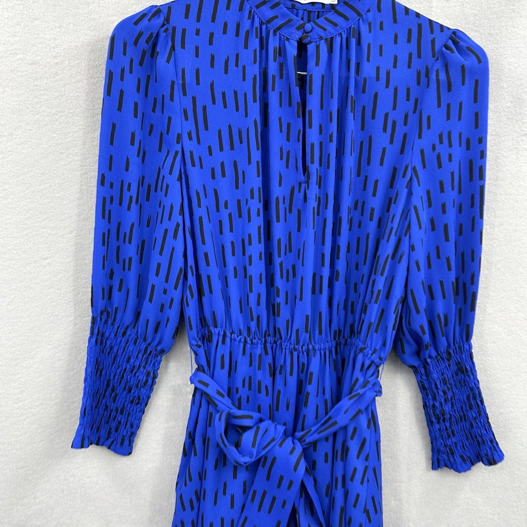 Rebecca Minkoff Rebecca Minkoff Dress Womens Small Blue Black Soft Geometric Long Sleeve Mini Shirt Womens Small Blue Dress"} Size S / US 4 / IT 40 - 2 Thumbnail