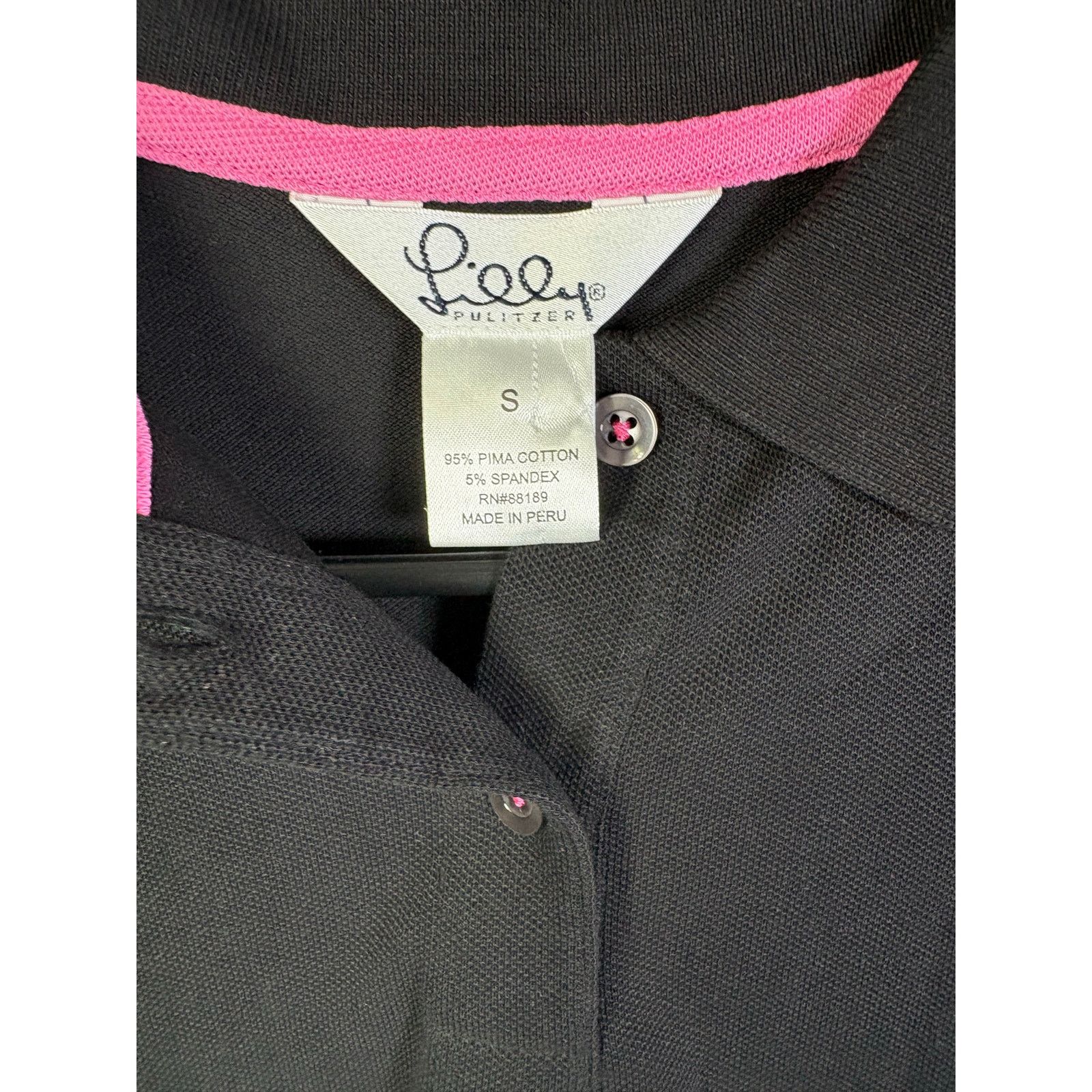 Lilly Pulitzer 1045 NWT SZ S Lilly Pulitzer Women's Polo Golf black Shirt Size S / US 4 / IT 40 - 3 Thumbnail