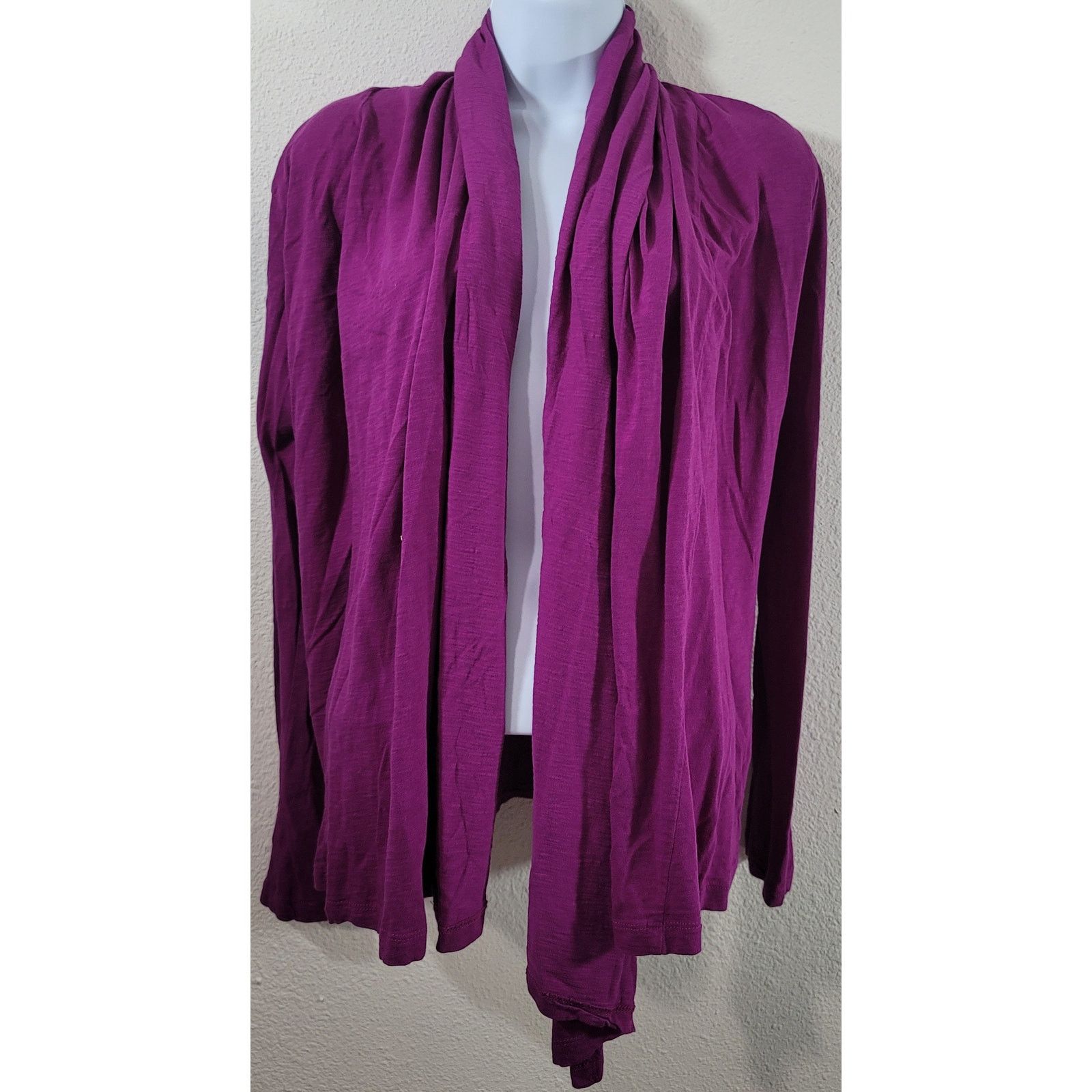 Other Alternative Fuchsia Draped Slub Knit Cardigan Sweater Small Size S / US 4 / IT 40 - 1 Thumbnail