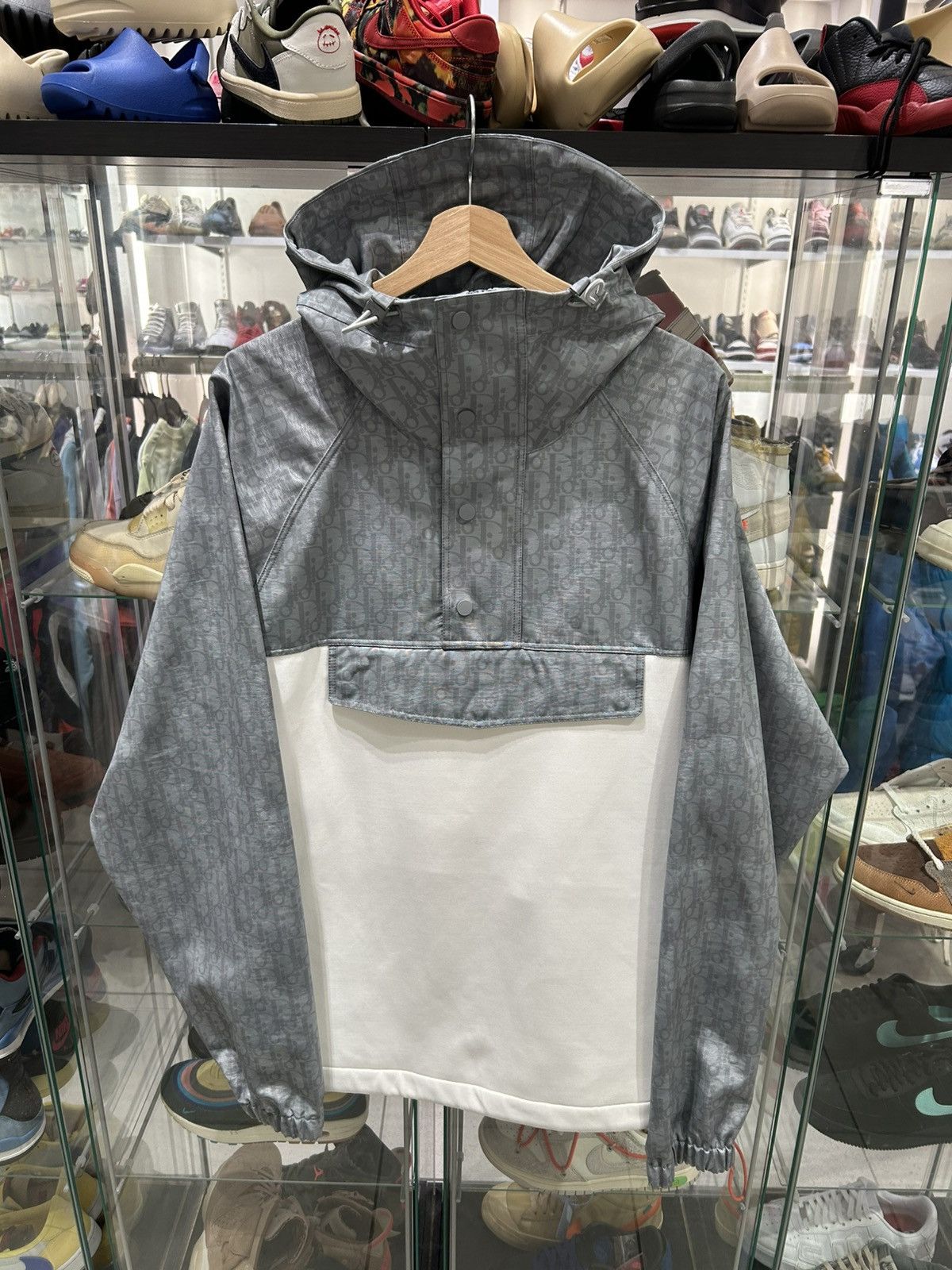 Dior Dior Homme Grey and White Oblique Hooded Anorak Jacket Size US XXL / EU 58 / 5 - 1 Thumbnail