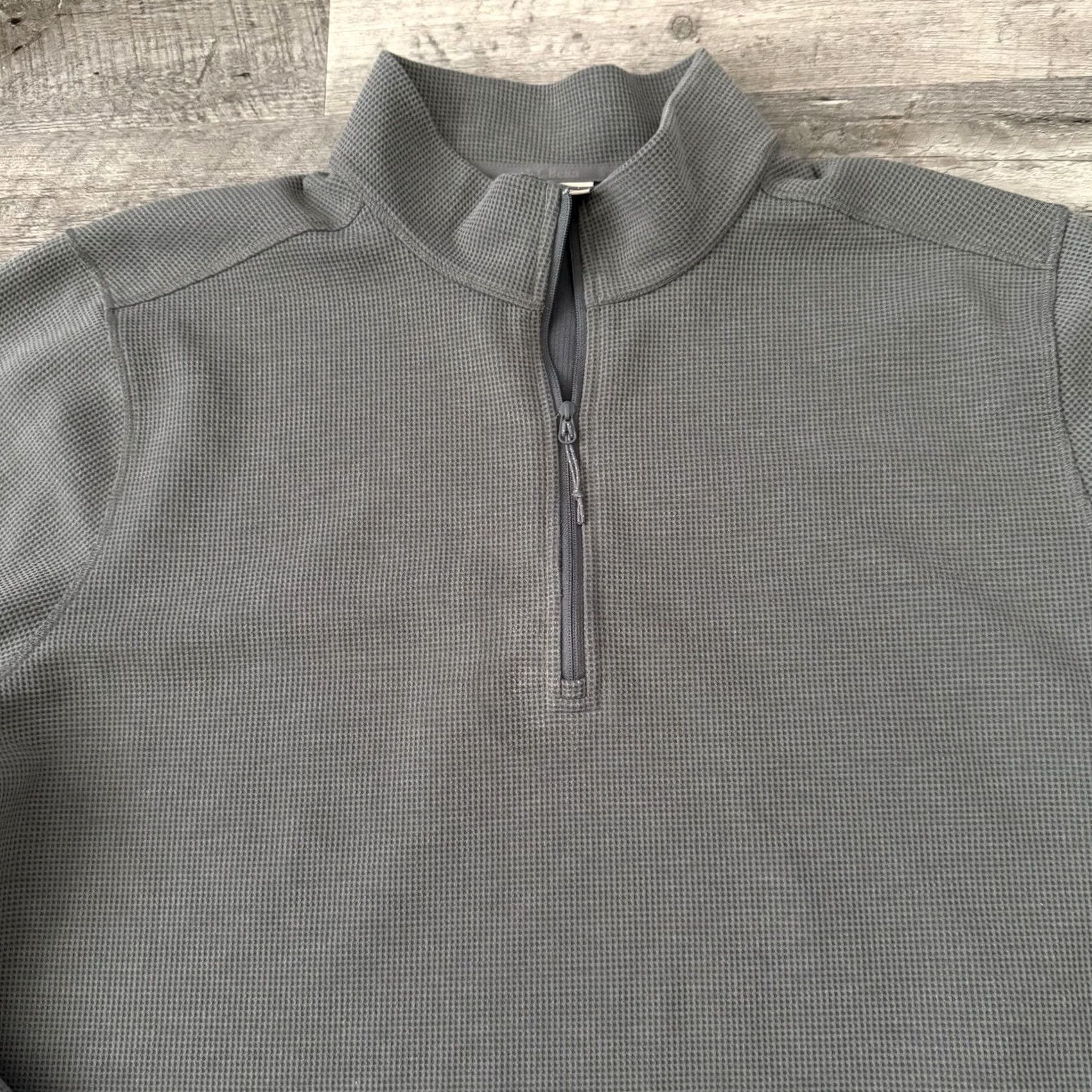 Vintage LL Bean Mountainside Mens XL Gray 1/4 Zip Pullover Micro Waffle Casual Outdoor Size US XL / EU 56 / 4 - 3 Thumbnail