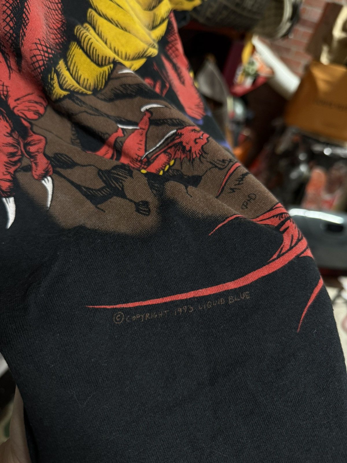 Vintage Vintage 1993 Liquid Blue Dragon AOP T-Shirt Rare XLarge Size US XL / EU 56 / 4 - 4 Thumbnail