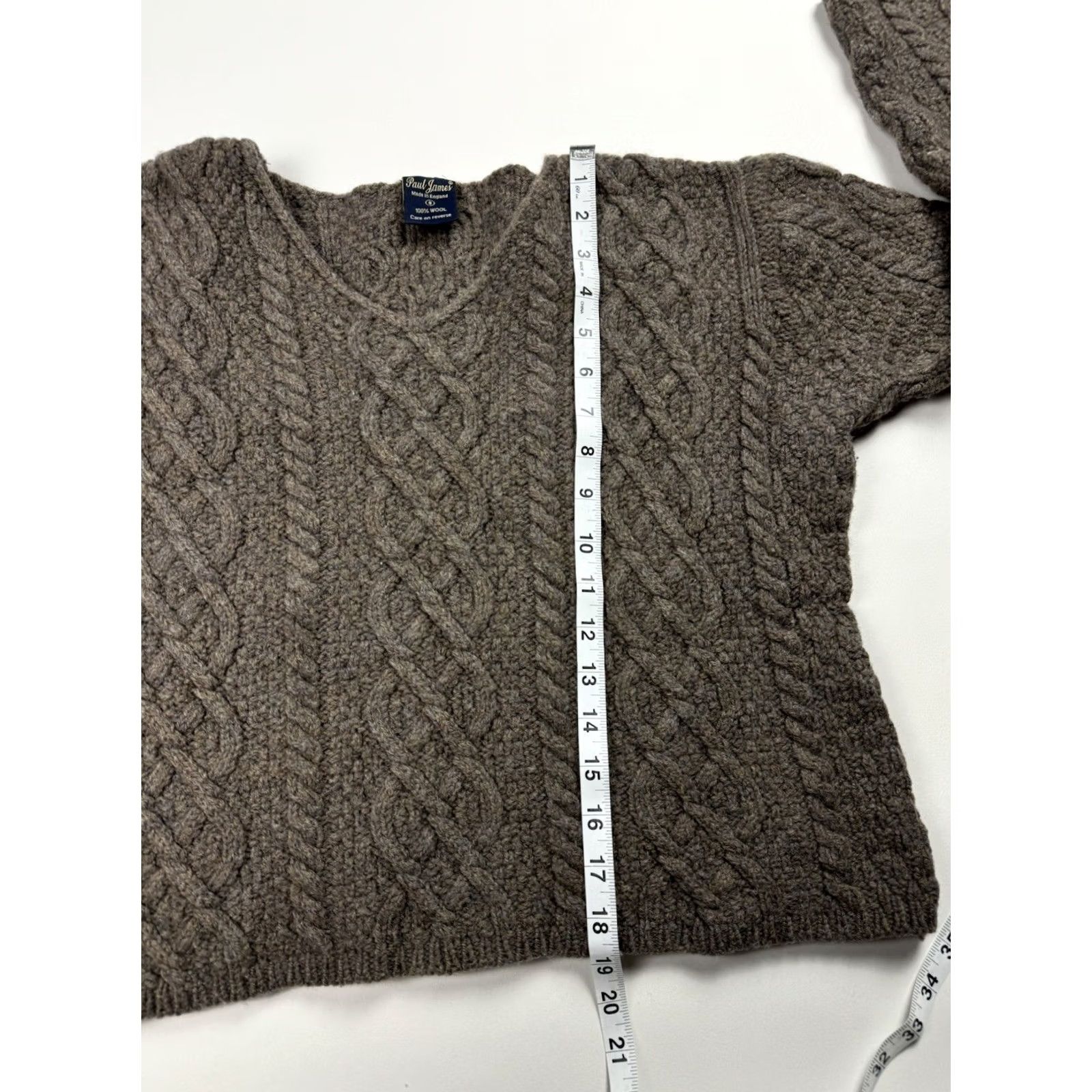 Paul James VINTAGE Paul James Sweater Womens S Brown England Wool Knit Neck Fisherman Women Size S / US 4 / IT 40 - 8 Thumbnail