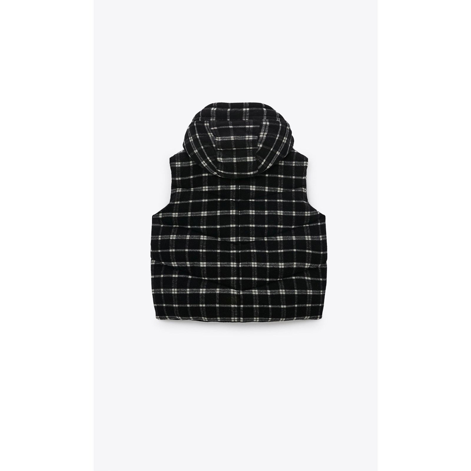 Zara Zara plaid quilted vest ecru/black Size XS / US 0-2 / IT 36-38 - 15 Thumbnail