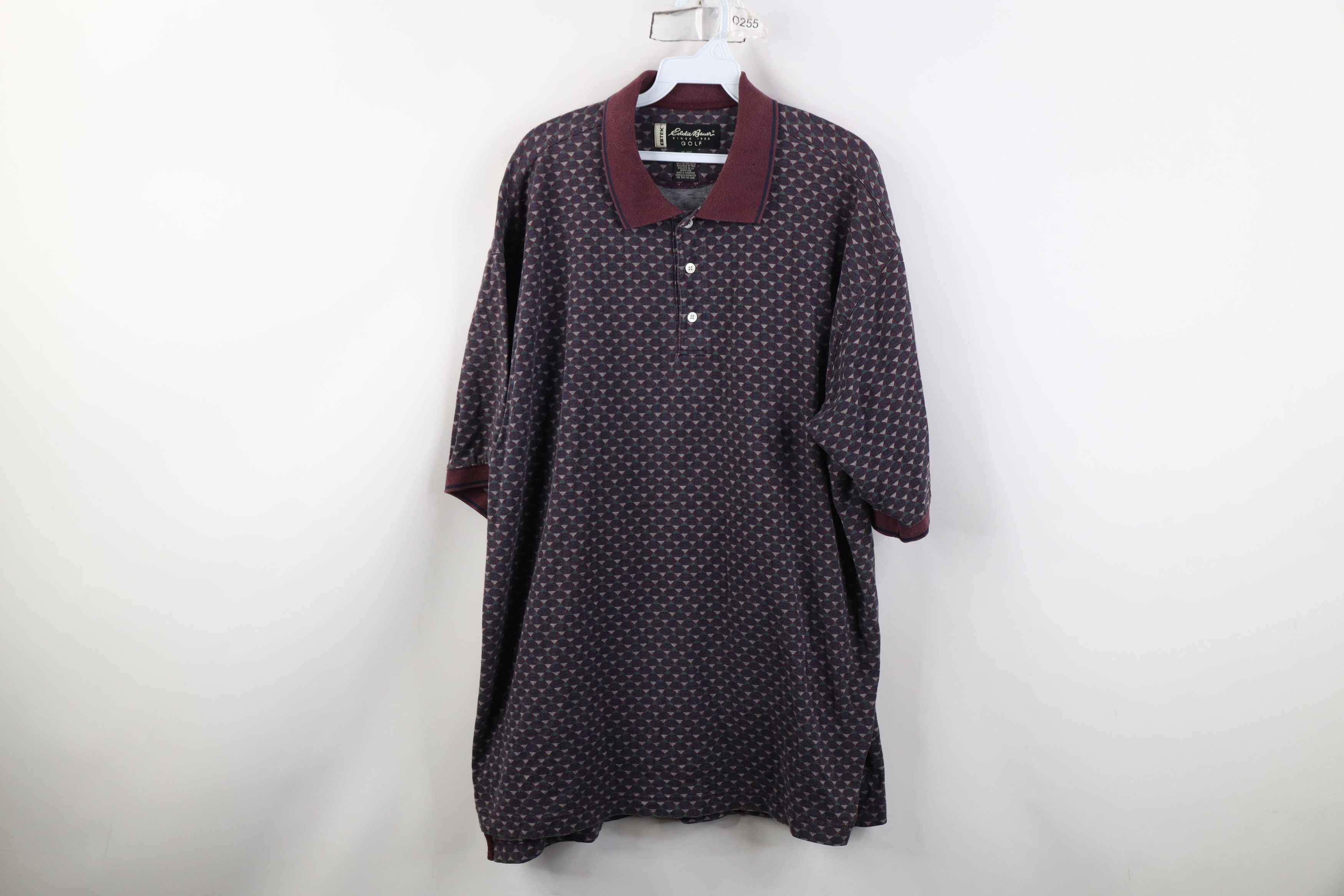 Eddie Bauer Vintage 90s Eddie Bauer Geometric Collared Golf Polo Shirt Size US L / EU 52-54 / 3 - 1 Thumbnail