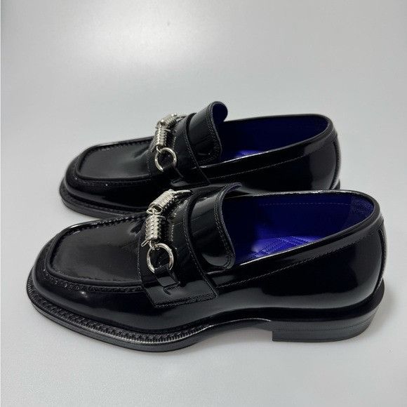 Burberry Barbed Leather Loafers Black Men’s EU 39/US 6