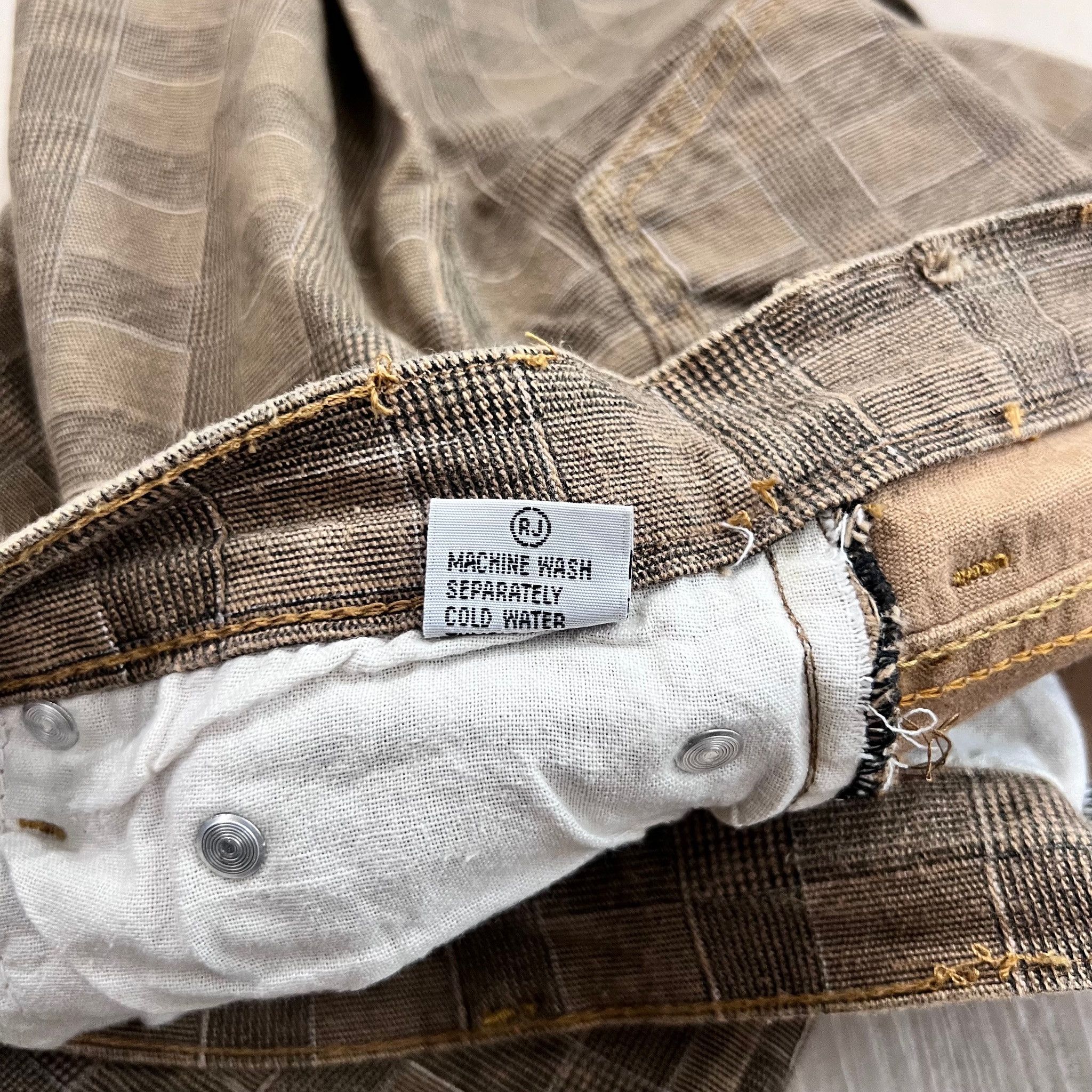 Other Brown Plaid Stretchy Skinny Denim Pants redo stormtrooper Size US 34 / EU 50 - 7 Thumbnail