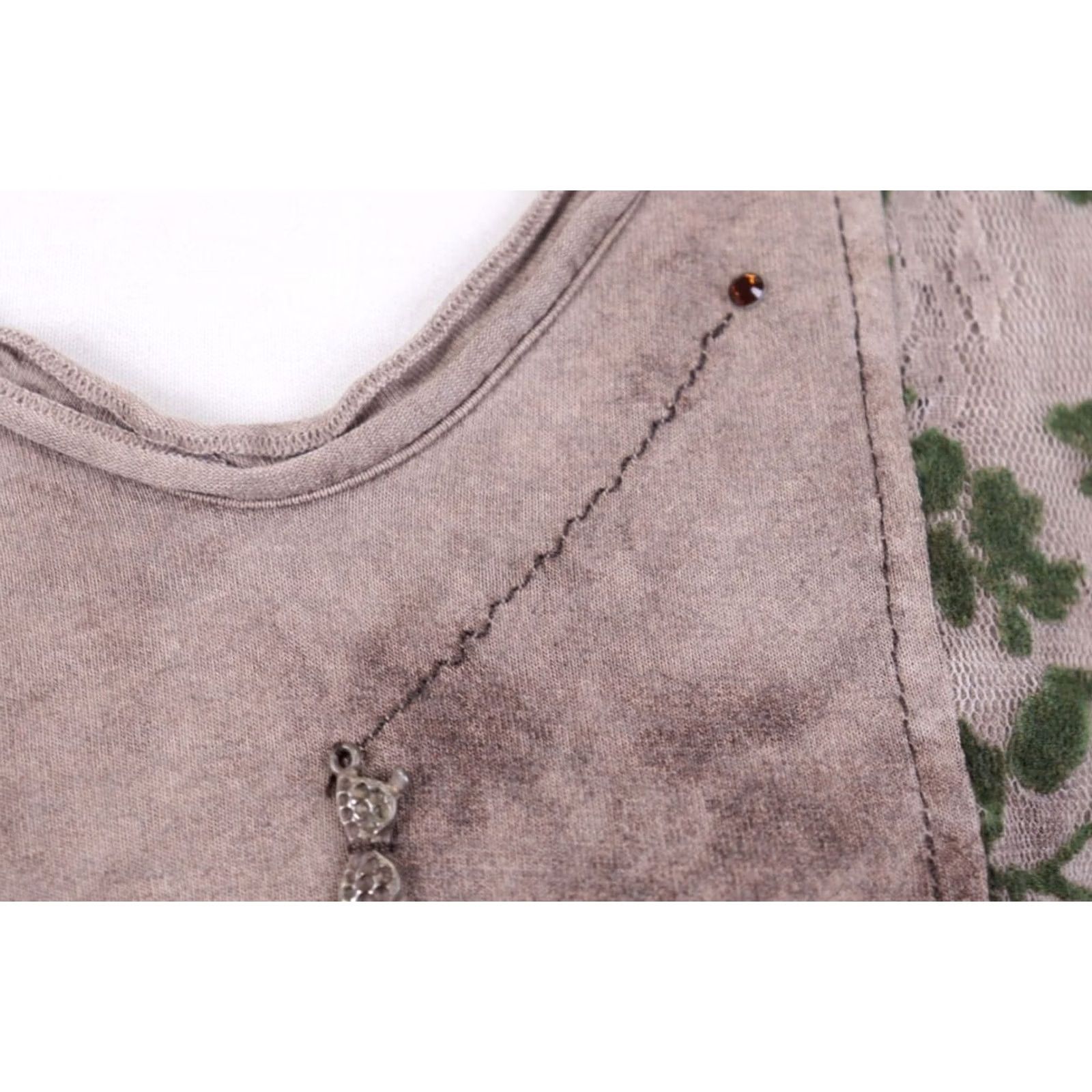 Vintage Elisa Cavaletti Blu Sono Italiano Brown Lagenlook Long Sleeve Tunic Shirt XXL Brown, White Embroidered Tunic Shirt Size XXL / US 16-18 / IT 52-54 - 7 Thumbnail