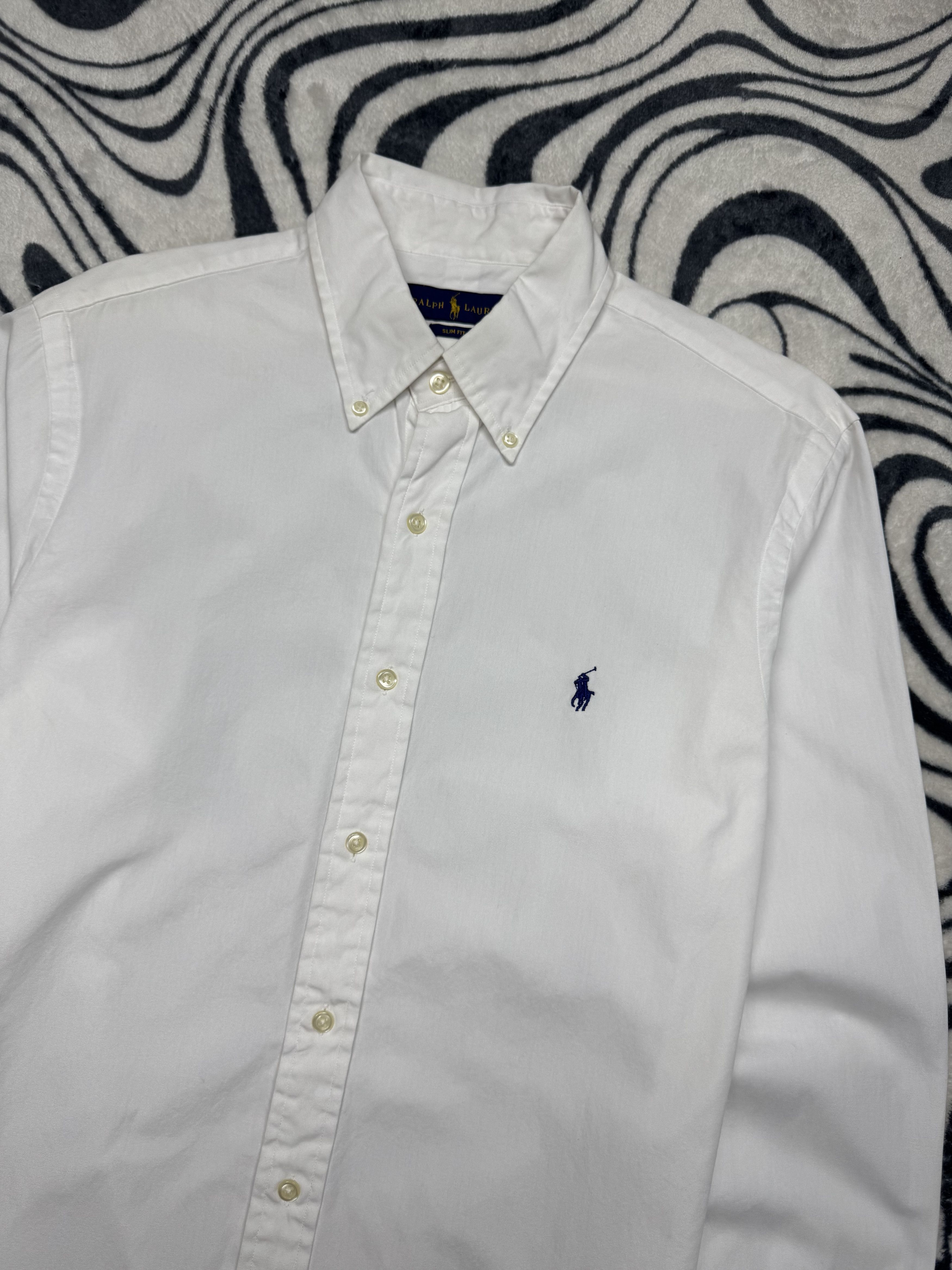 Polo Ralph Lauren Polo Ralph Lauren Mens White Long Sleeve Shirt Size US M / EU 48-50 / 2 - 2 Thumbnail