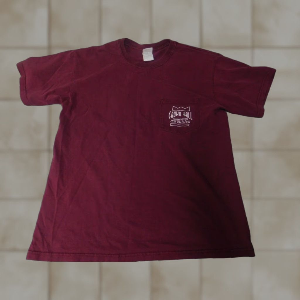 Gildan Gildan Shirt Mens Medium Burgundy Colorful Modern Crew Neck Cotton Blend Polyester Button T-Shirt Short Sleeve Zeta Tau Alpha Reg Size US M / EU 48-50 / 2 - 1 Thumbnail