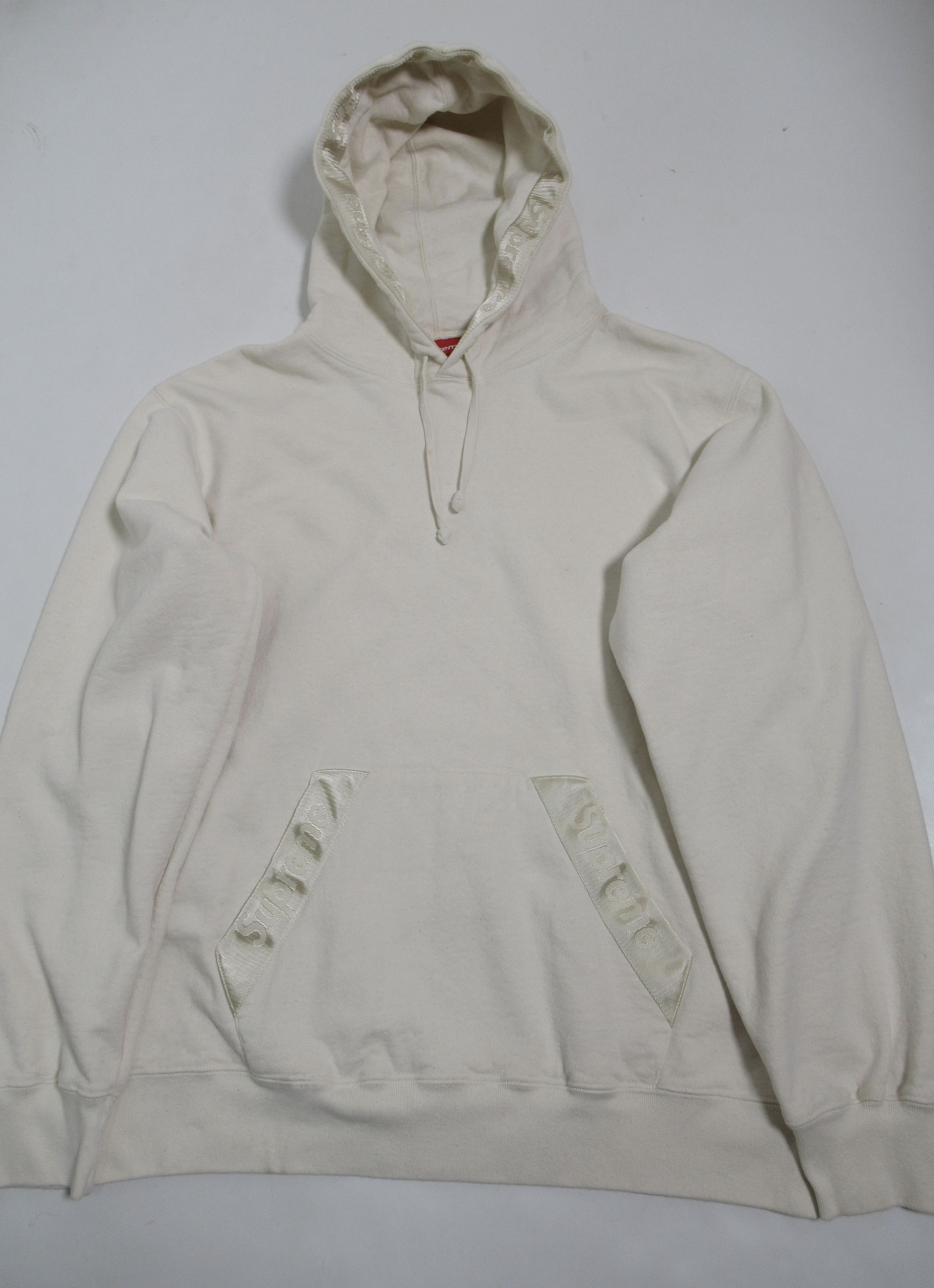 Supreme Supreme Tonal Webbing Hooded Sweatshirt Natural SS2020 Size US XL / EU 56 / 4 - 1 Thumbnail